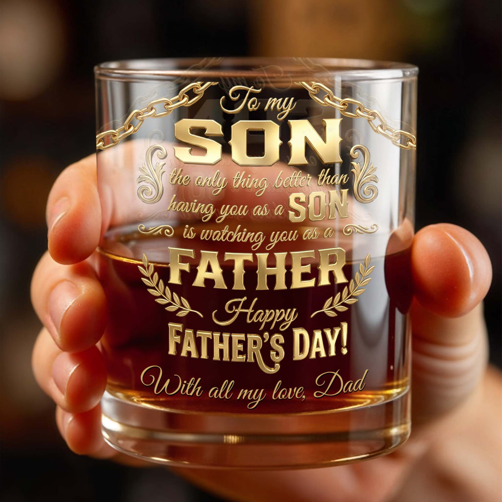 Personalized Custom Whiskey Glass Gift for Son | Dad & Family Whiskey Glass GradoCreations