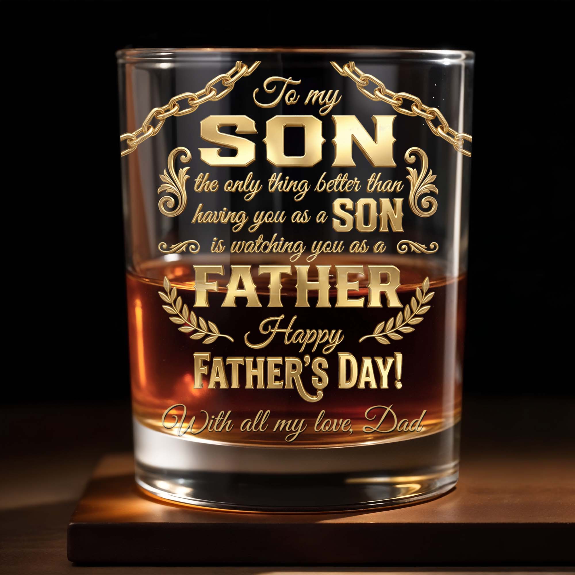 Personalized Custom Whiskey Glass Gift for Son | Dad & Family Whiskey Glass GradoCreations