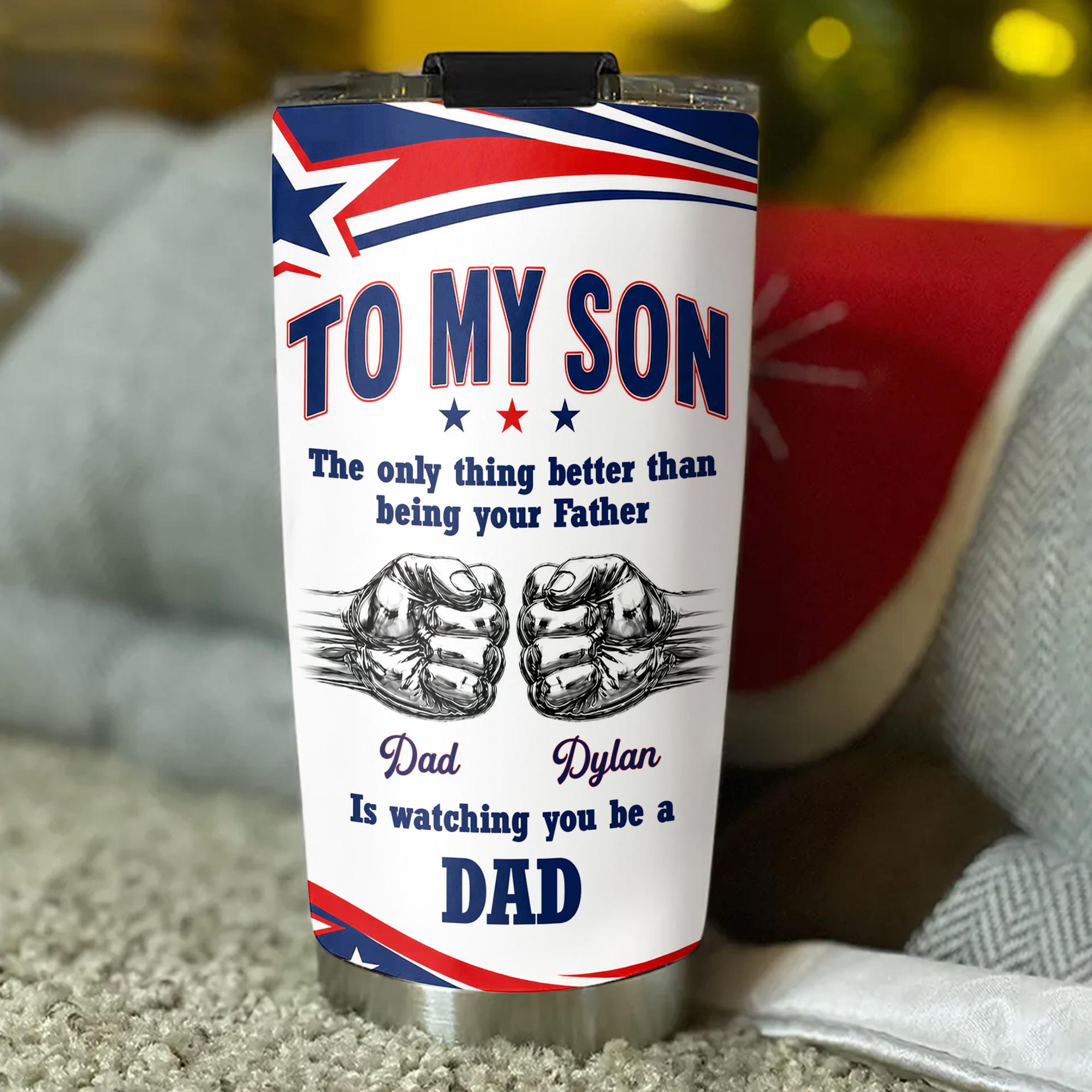 Personalized Stainless Steel Tumbler Custom Name Gift for Son 20oz Tumbler GradoCreations