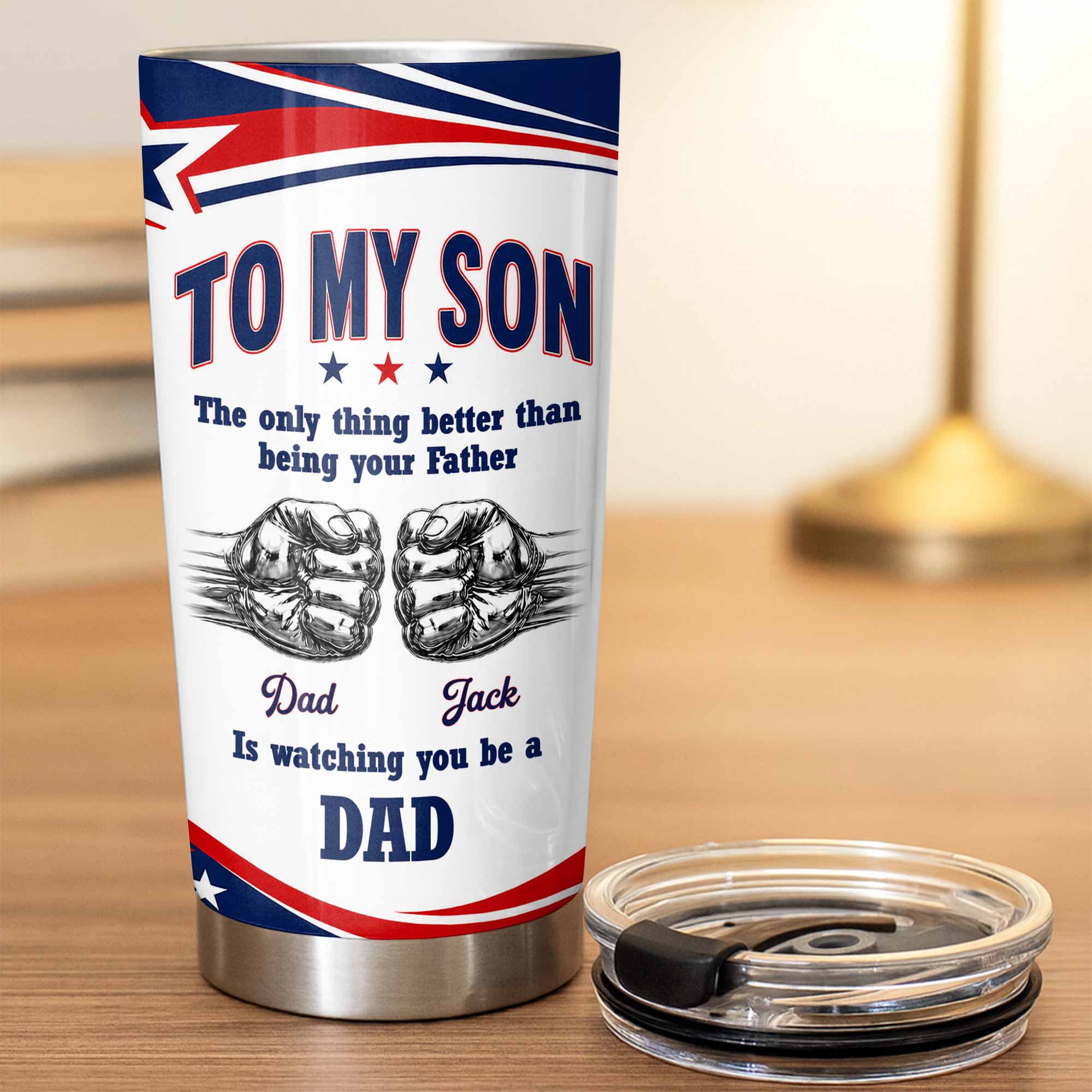 Personalized Stainless Steel Tumbler Custom Name Gift for Son 20oz Tumbler GradoCreations