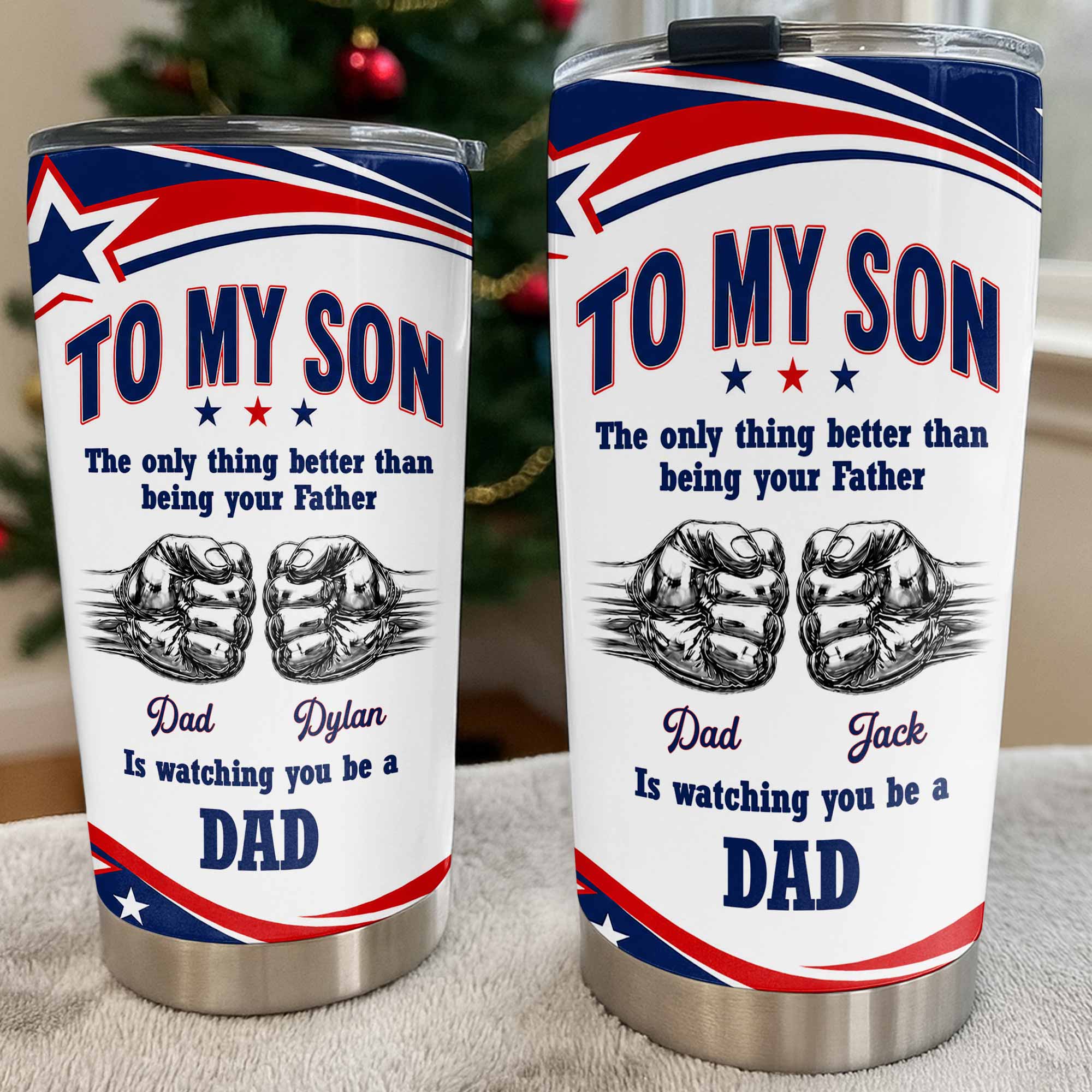 Personalized Stainless Steel Tumbler Custom Name Gift for Son 20oz Tumbler GradoCreations