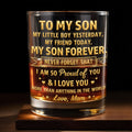 Personalized Whiskey Glass Custom Gift for Son Birthday Christmas Whiskey Glass GradoCreations