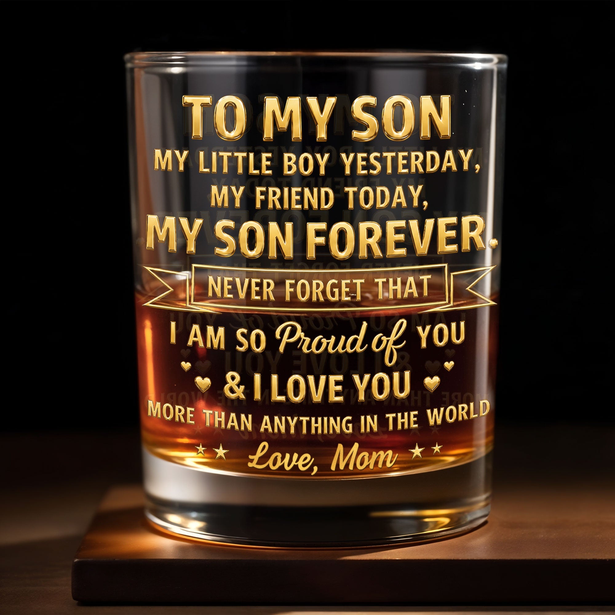 Personalized Whiskey Glass Custom Gift for Son Birthday Christmas