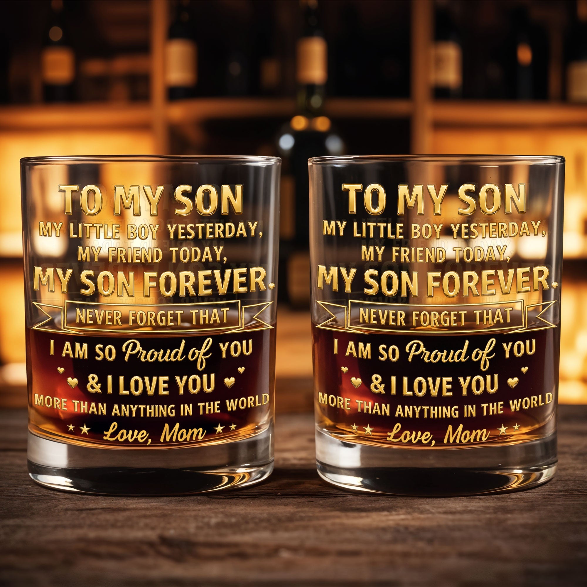 Personalized Whiskey Glass Custom Gift for Son Birthday Christmas