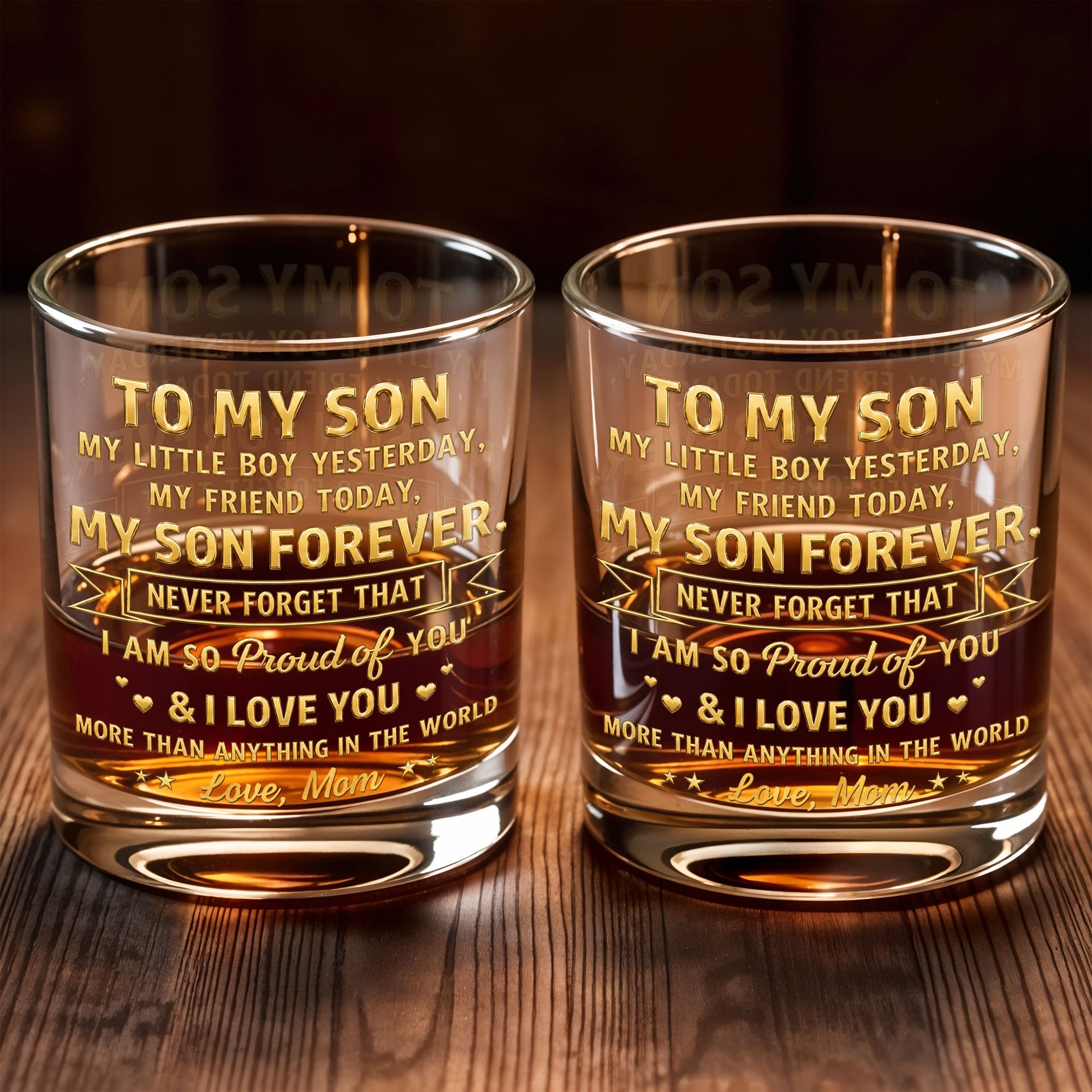 Personalized Whiskey Glass Custom Gift for Son Birthday Christmas Whiskey Glass GradoCreations
