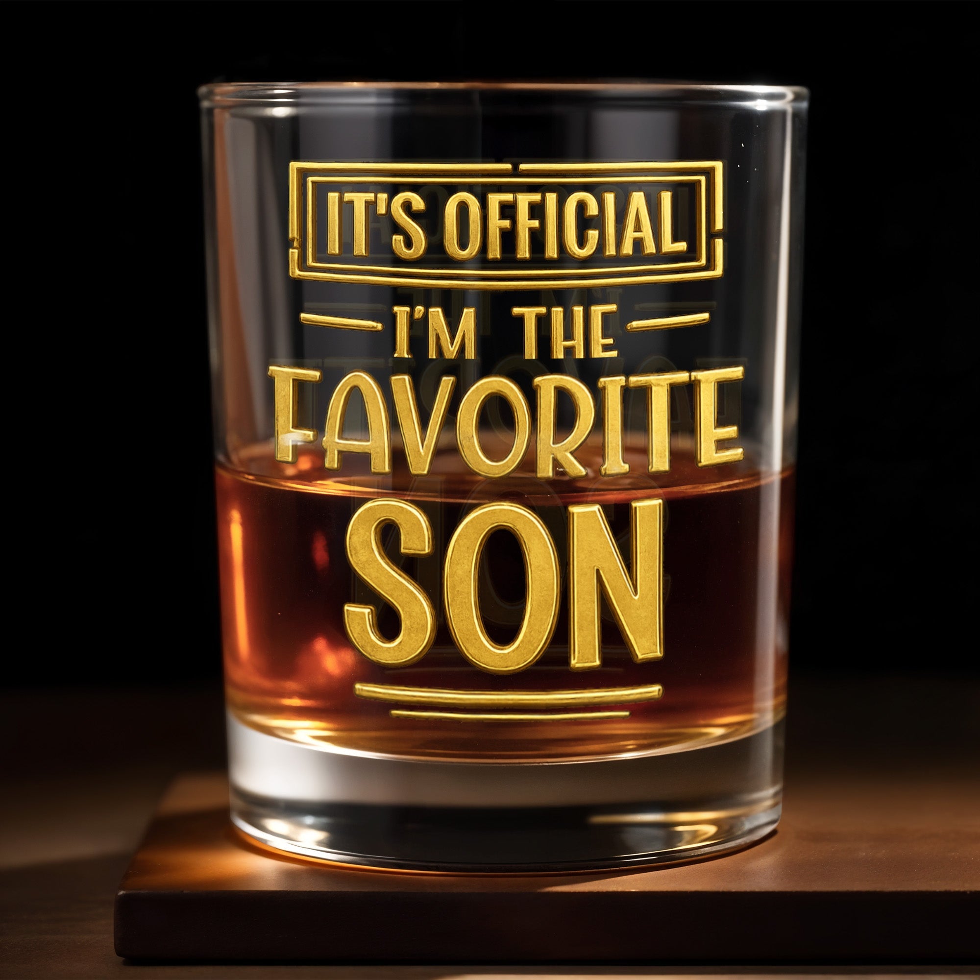 Personalized Custom Whiskey Glass with Golden Letters Gift for Son Whiskey Glass GradoCreations