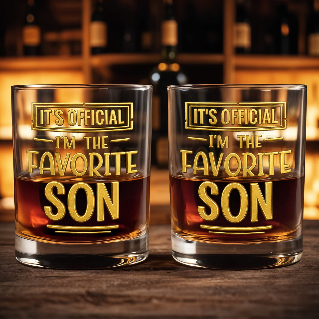 Personalized Custom Whiskey Glass with Golden Letters Gift for Son Whiskey Glass GradoCreations