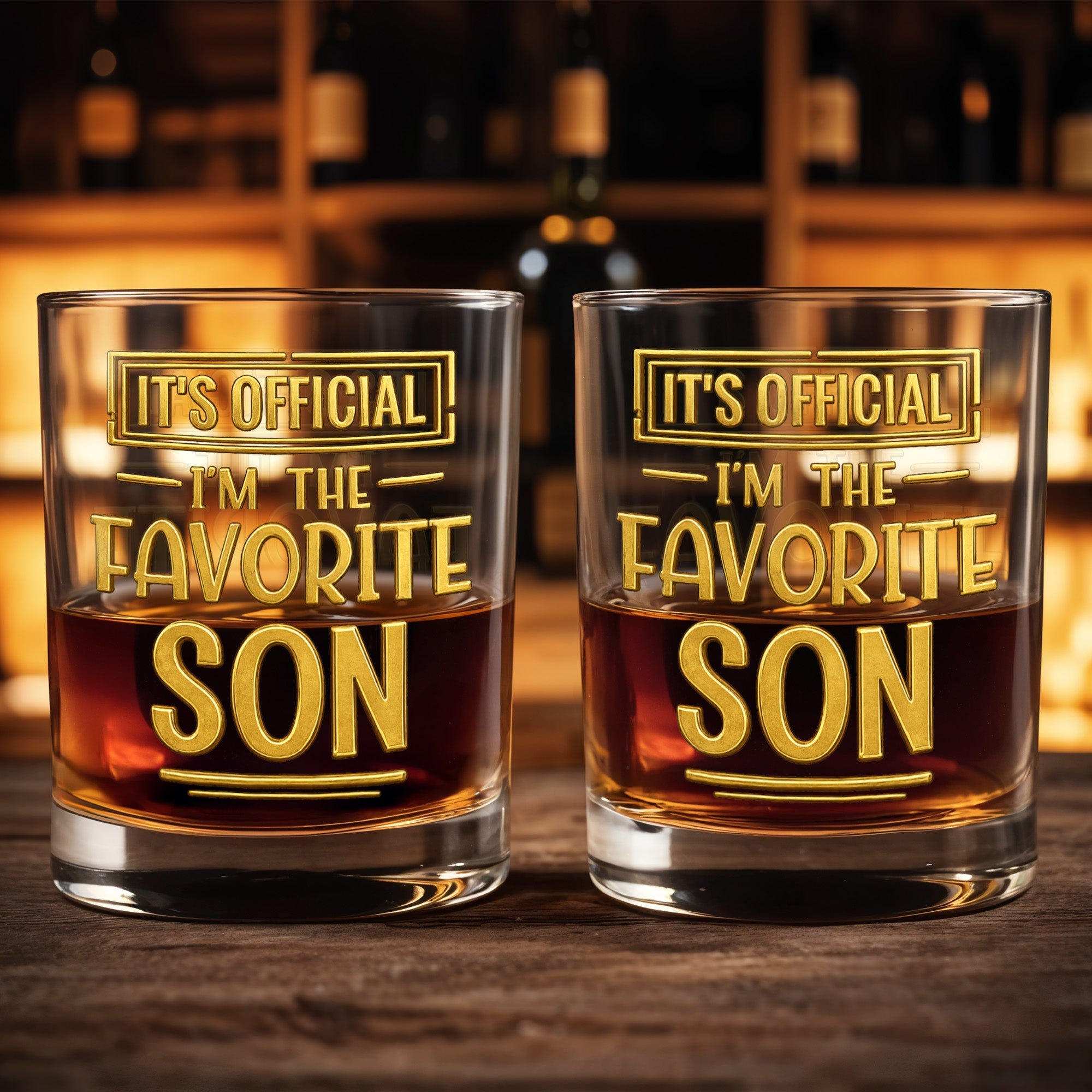 Personalized Custom Whiskey Glass with Golden Letters Gift for Son Whiskey Glass GradoCreations