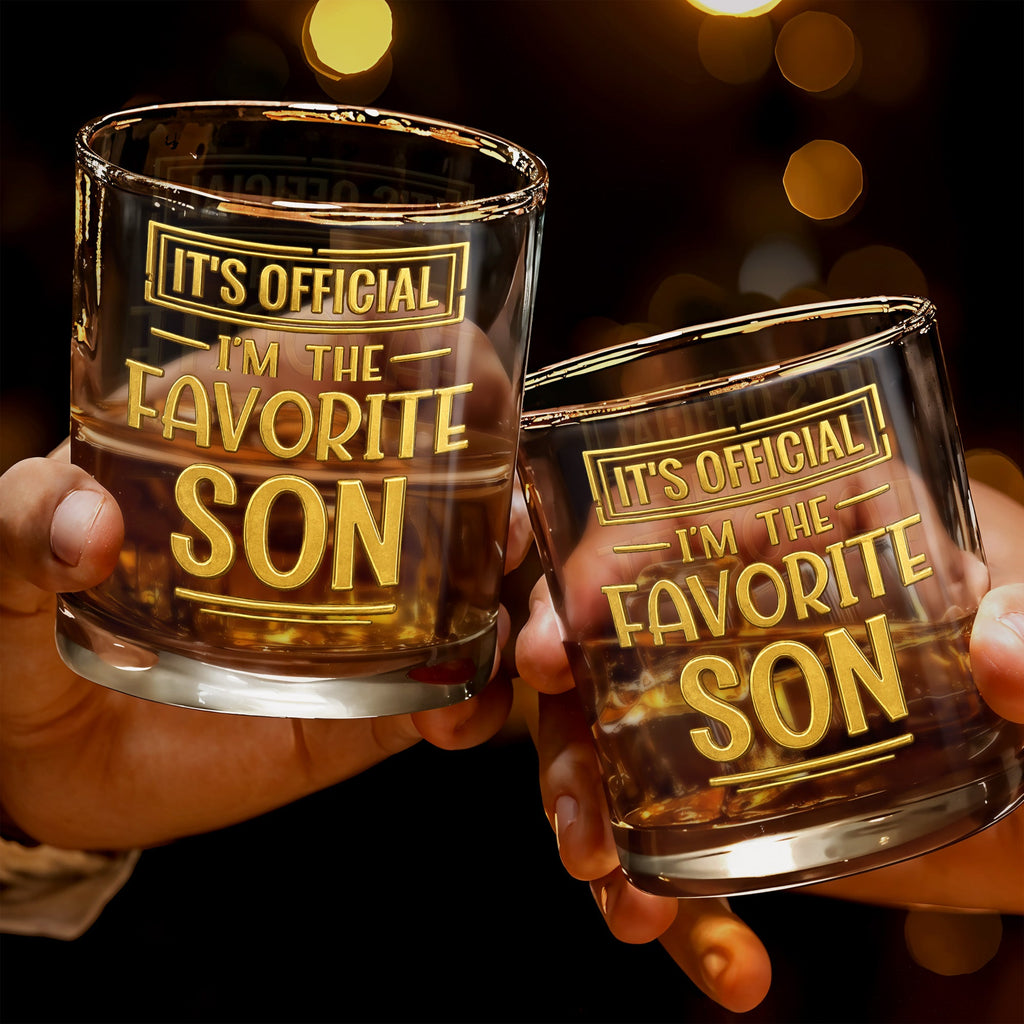 Personalized Custom Whiskey Glass with Golden Letters Gift for Son Whiskey Glass GradoCreations
