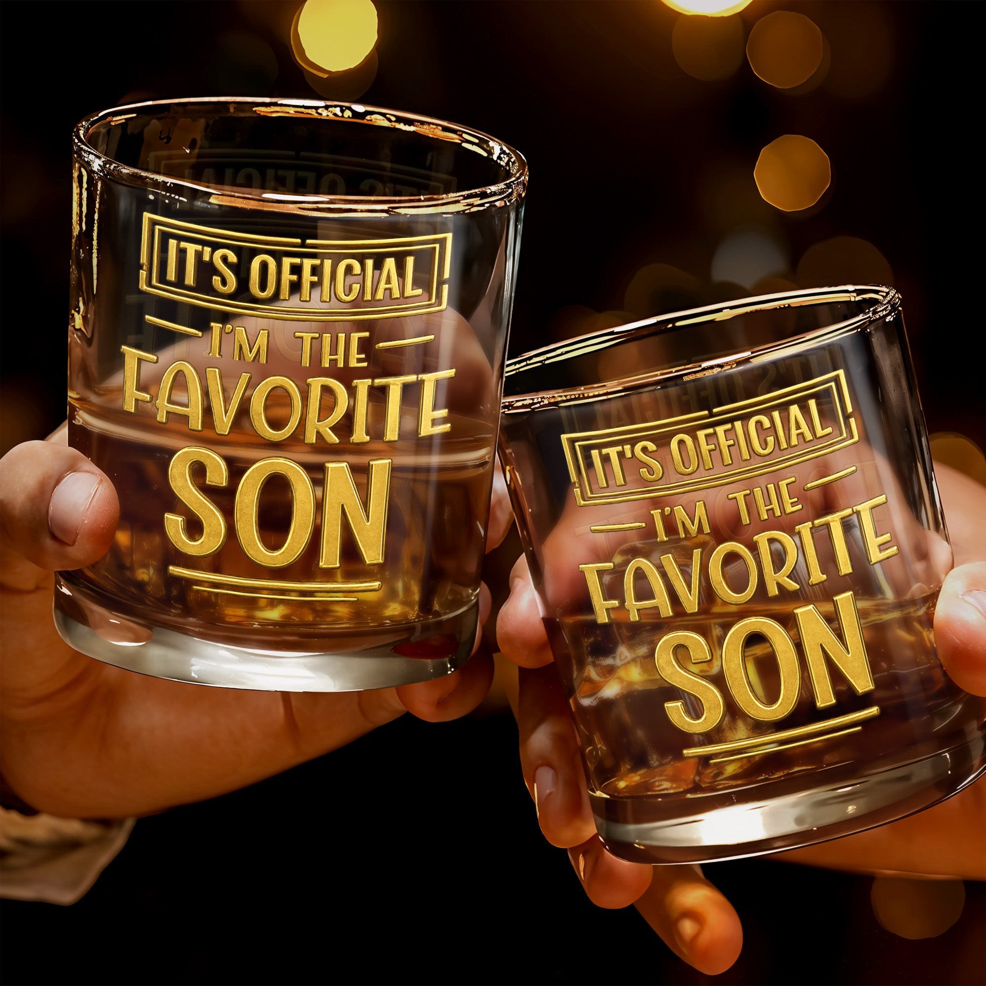 Personalized Custom Whiskey Glass with Golden Letters Gift for Son Whiskey Glass GradoCreations