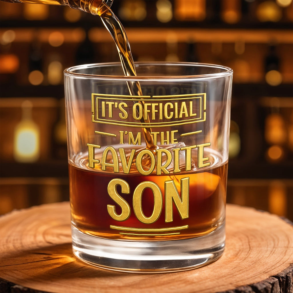 Personalized Custom Whiskey Glass with Golden Letters Gift for Son Whiskey Glass GradoCreations