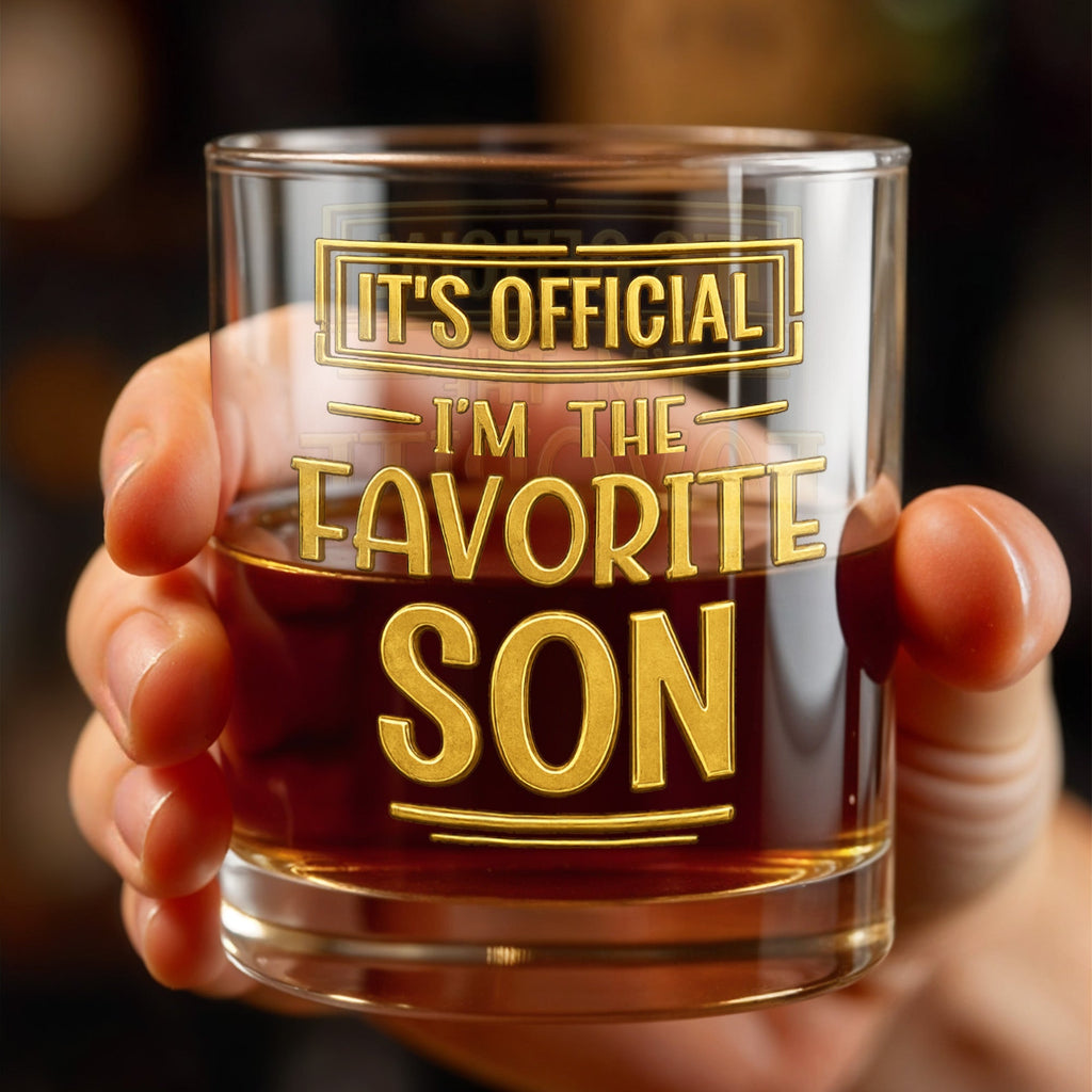 Personalized Custom Whiskey Glass with Golden Letters Gift for Son Whiskey Glass GradoCreations