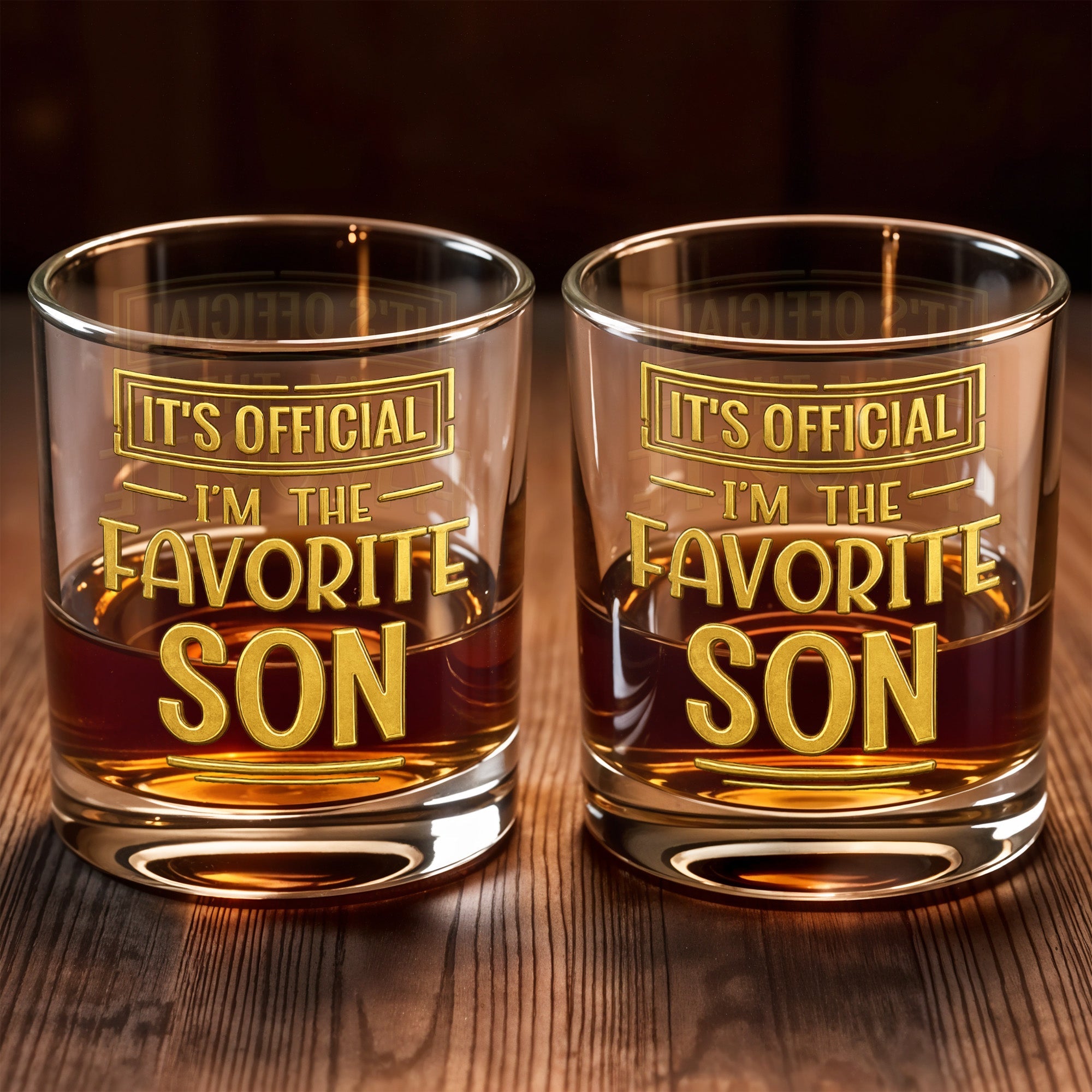 Personalized Custom Whiskey Glass with Golden Letters Gift for Son Whiskey Glass GradoCreations