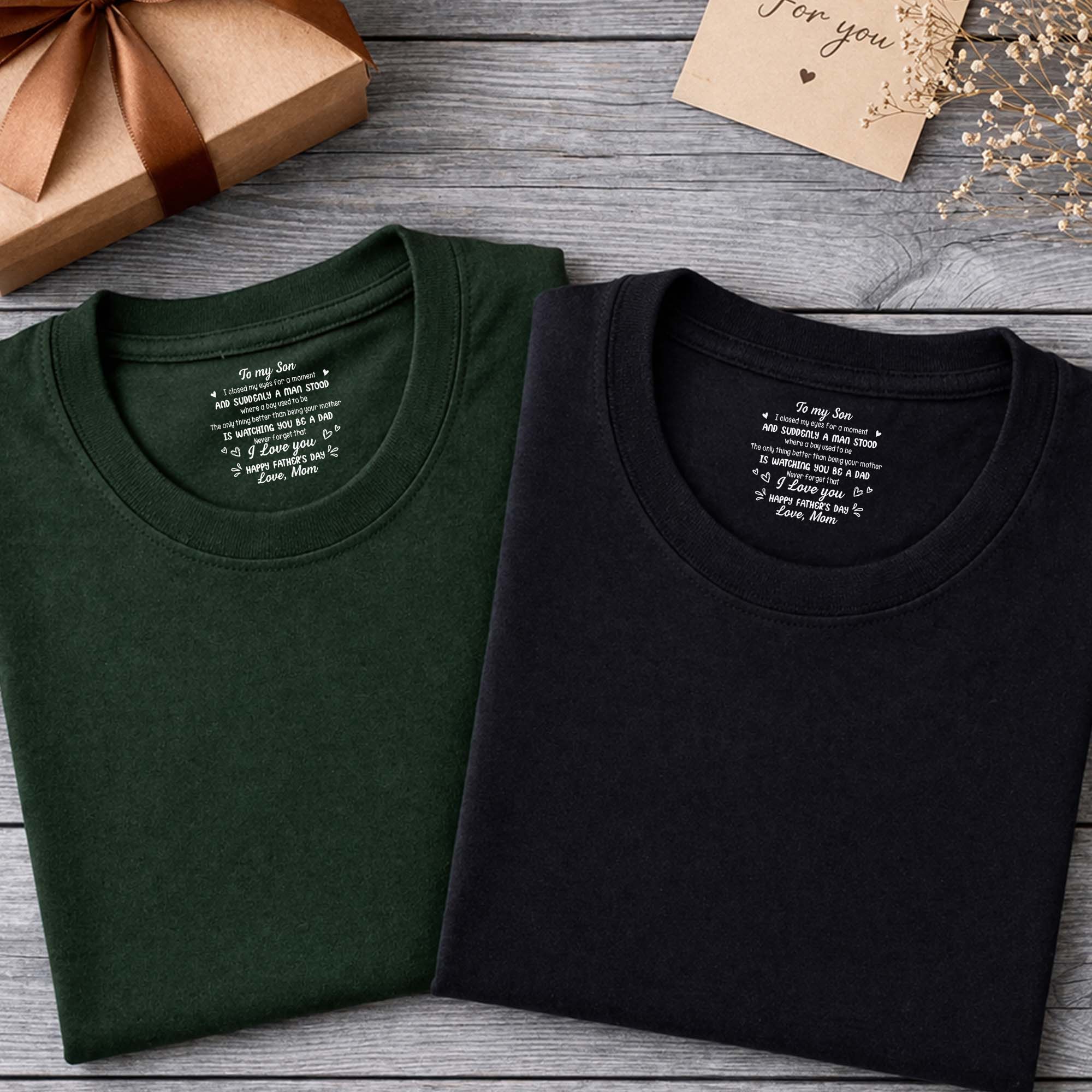 Personalized Cotton T-Shirt Custom Inside Neck Print for Son