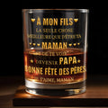 Personalized Custom Whiskey Glass Gift for Son - Elegant 3D Gold Text Whiskey Glass GradoCreations