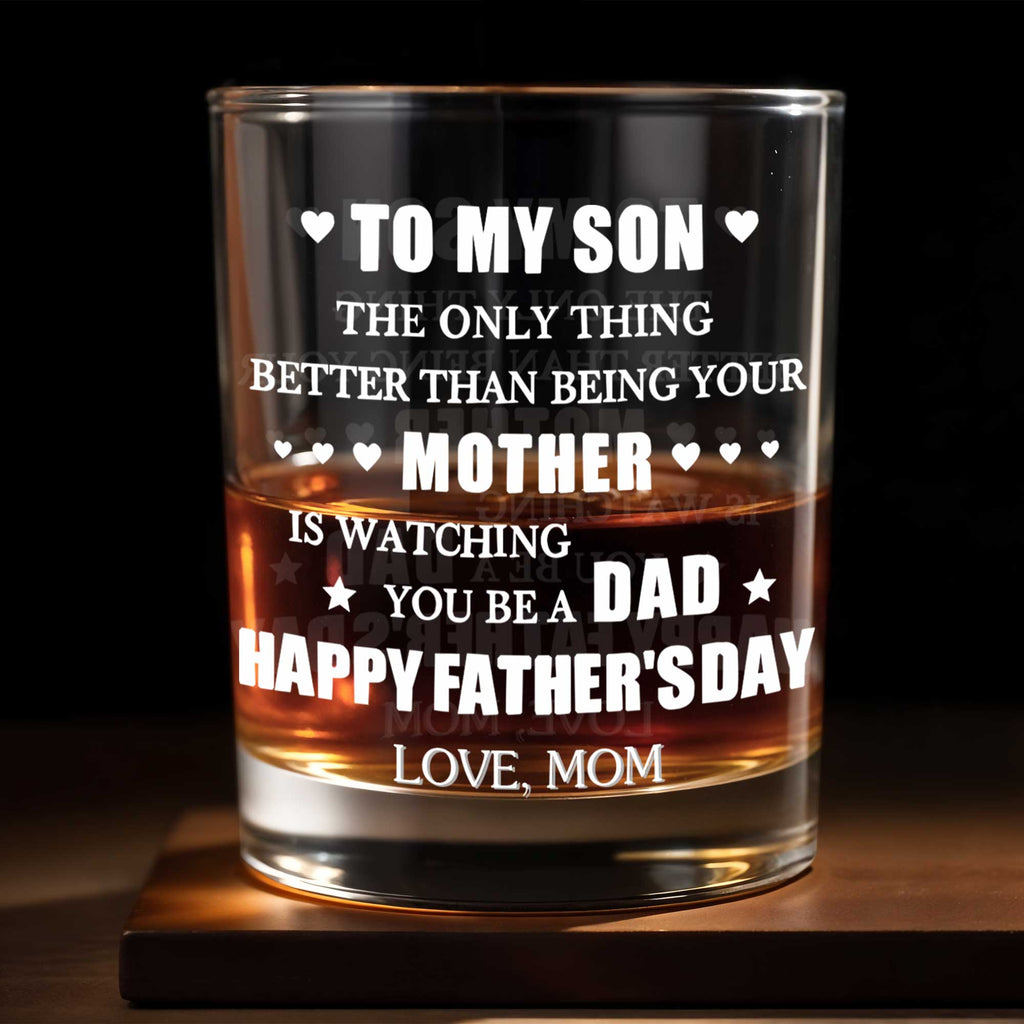 Personalized Custom Whiskey Glass Gift for Son, Father's Day Whiskey Glass GradoCreations