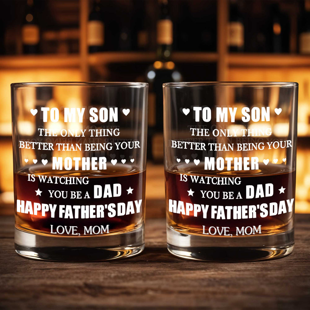 Personalized Custom Whiskey Glass Gift for Son, Father's Day Whiskey Glass GradoCreations