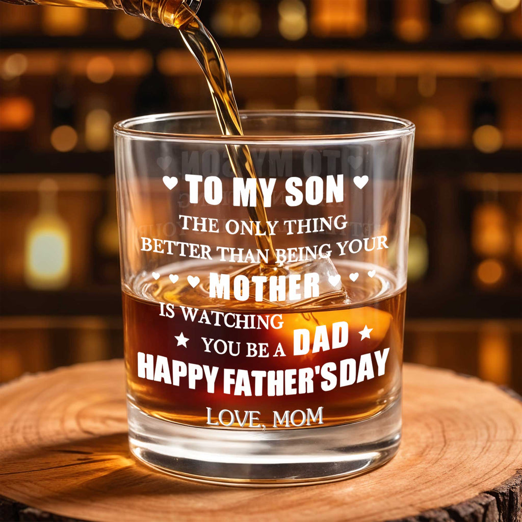 Personalized Custom Whiskey Glass Gift for Son, Father's Day Whiskey Glass GradoCreations