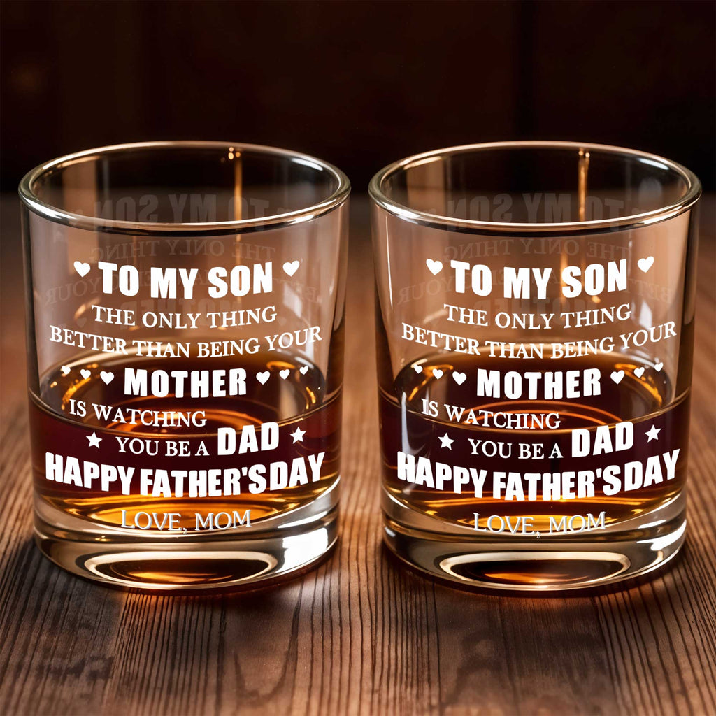 Personalized Custom Whiskey Glass Gift for Son, Father's Day Whiskey Glass GradoCreations