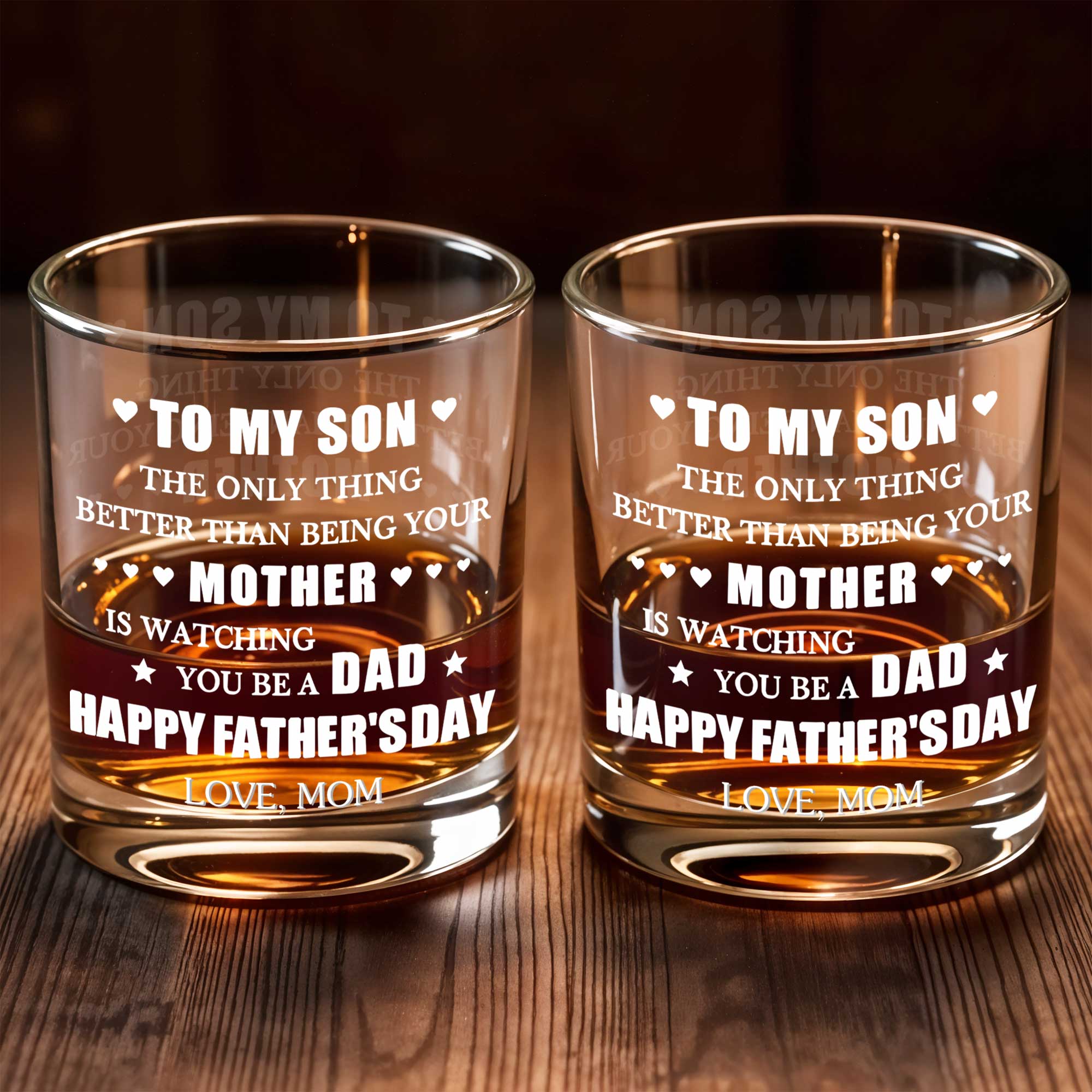 Personalized Custom Whiskey Glass Gift for Son, Father's Day Whiskey Glass GradoCreations