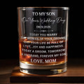 Personalized Whiskey Glass Custom Gift for Son on Wedding Day Whiskey Glass GradoCreations