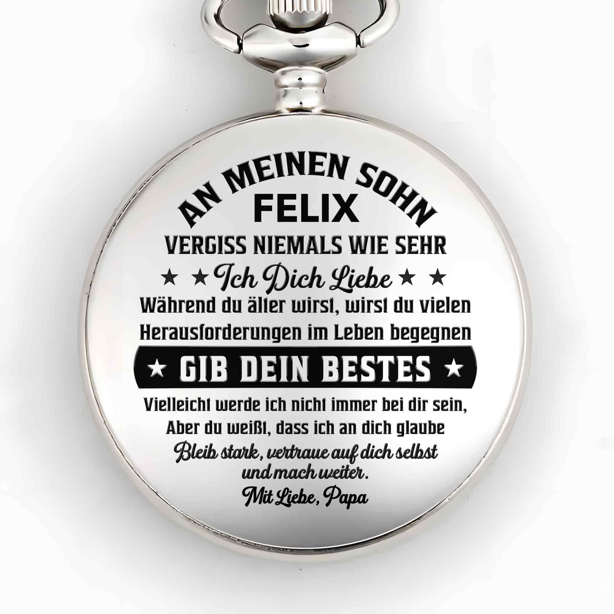 Personalized Silver Plated Pocket Watch Gift for Son - Engraved Pocket Watch GradoCreations