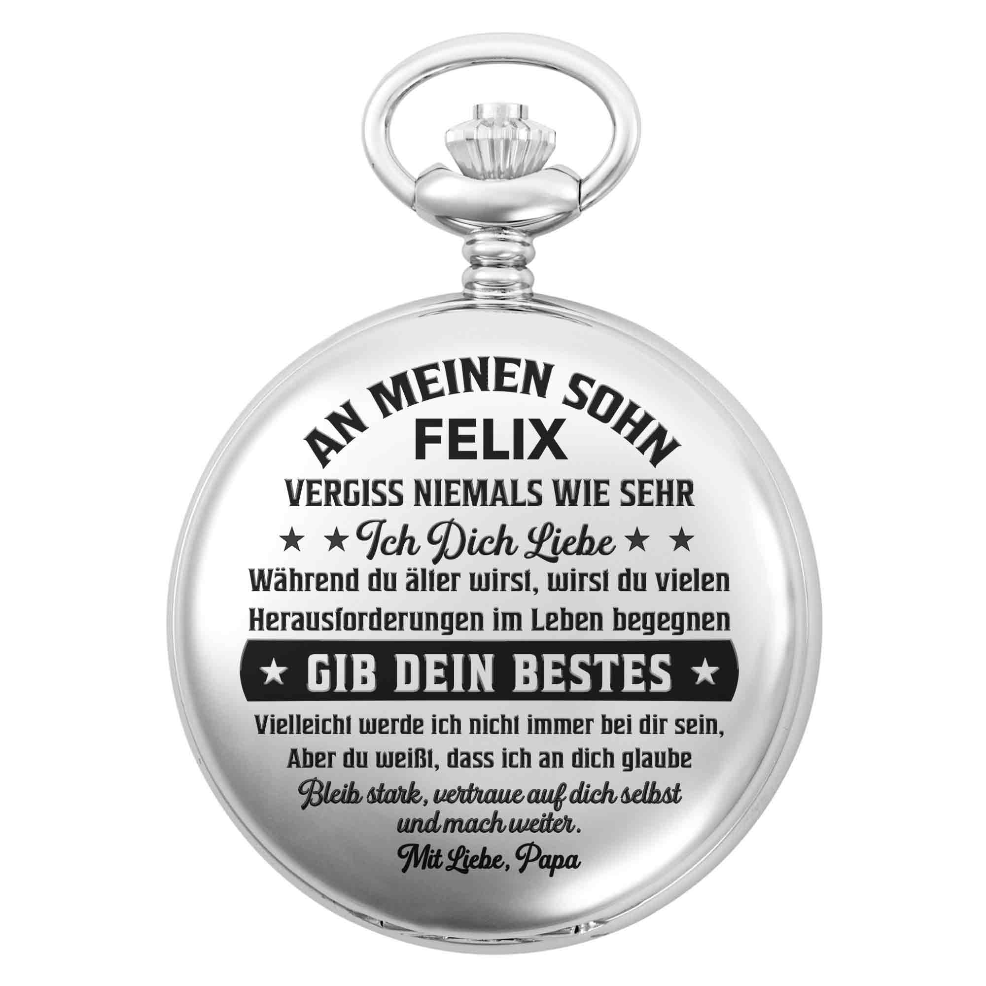 Personalized Silver Plated Pocket Watch Gift for Son - Engraved Pocket Watch GradoCreations