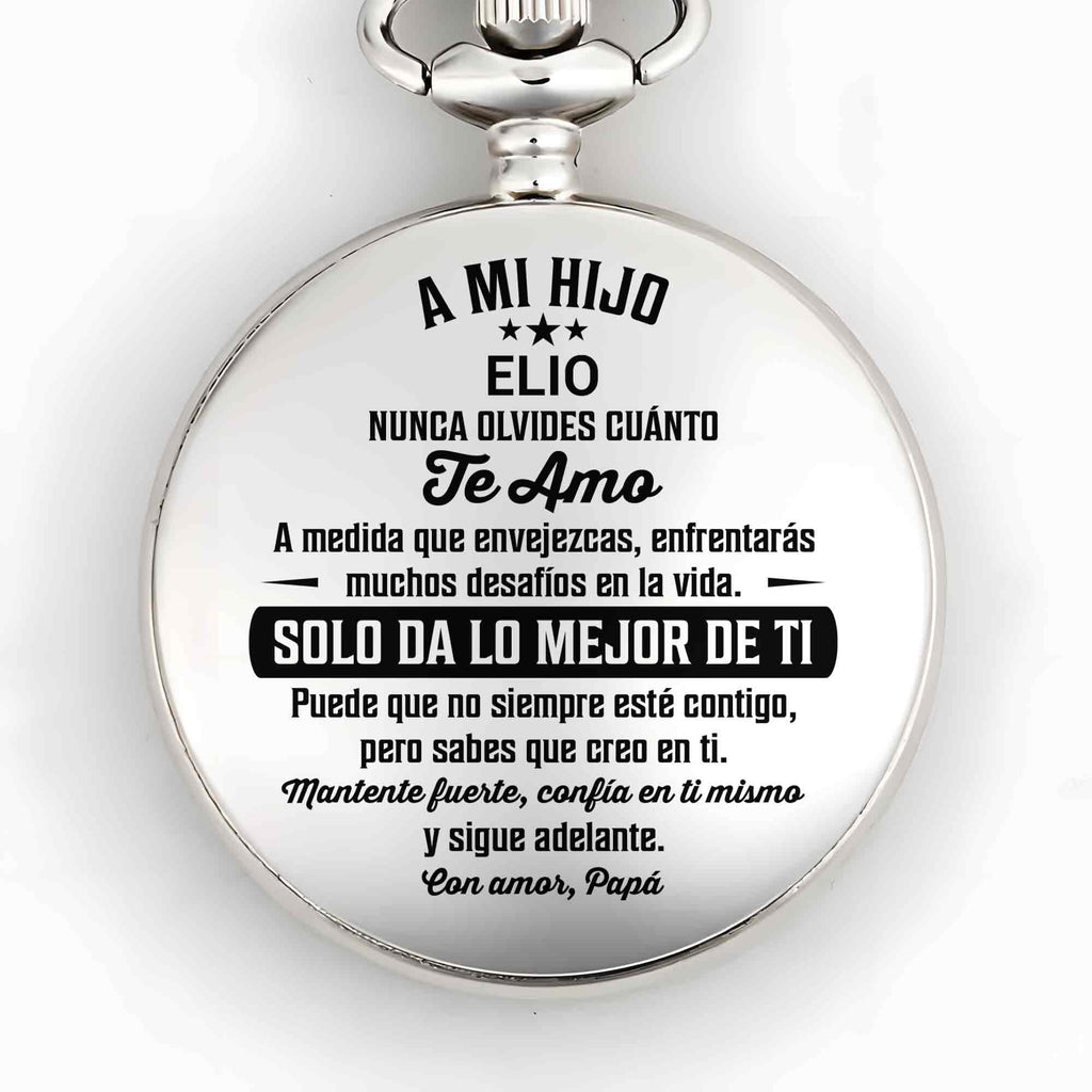 Personalized Silver-Plated Pocket Watch Custom Gift for Son Pocket Watch GradoCreations