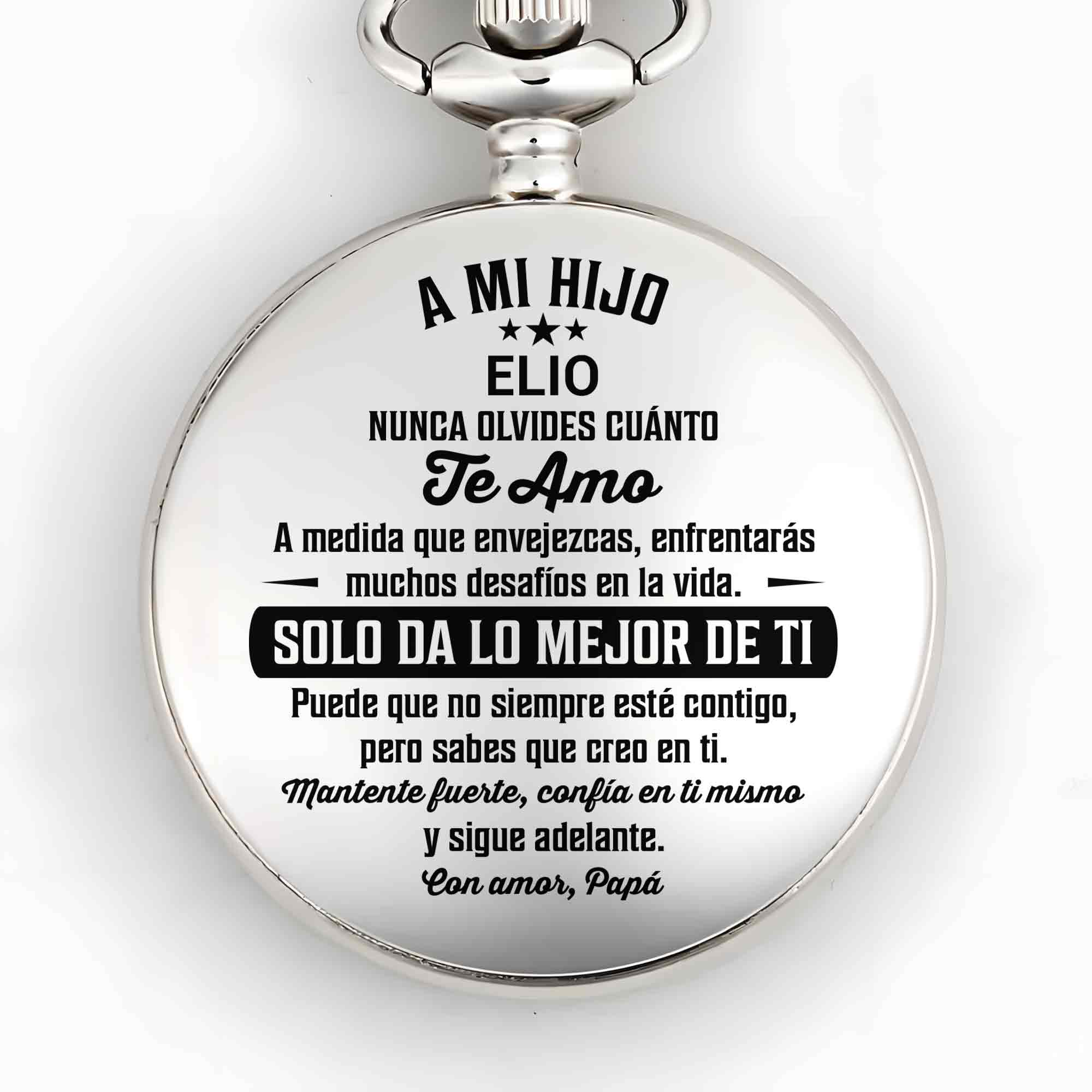 Personalized Silver-Plated Pocket Watch Custom Gift for Son Pocket Watch GradoCreations