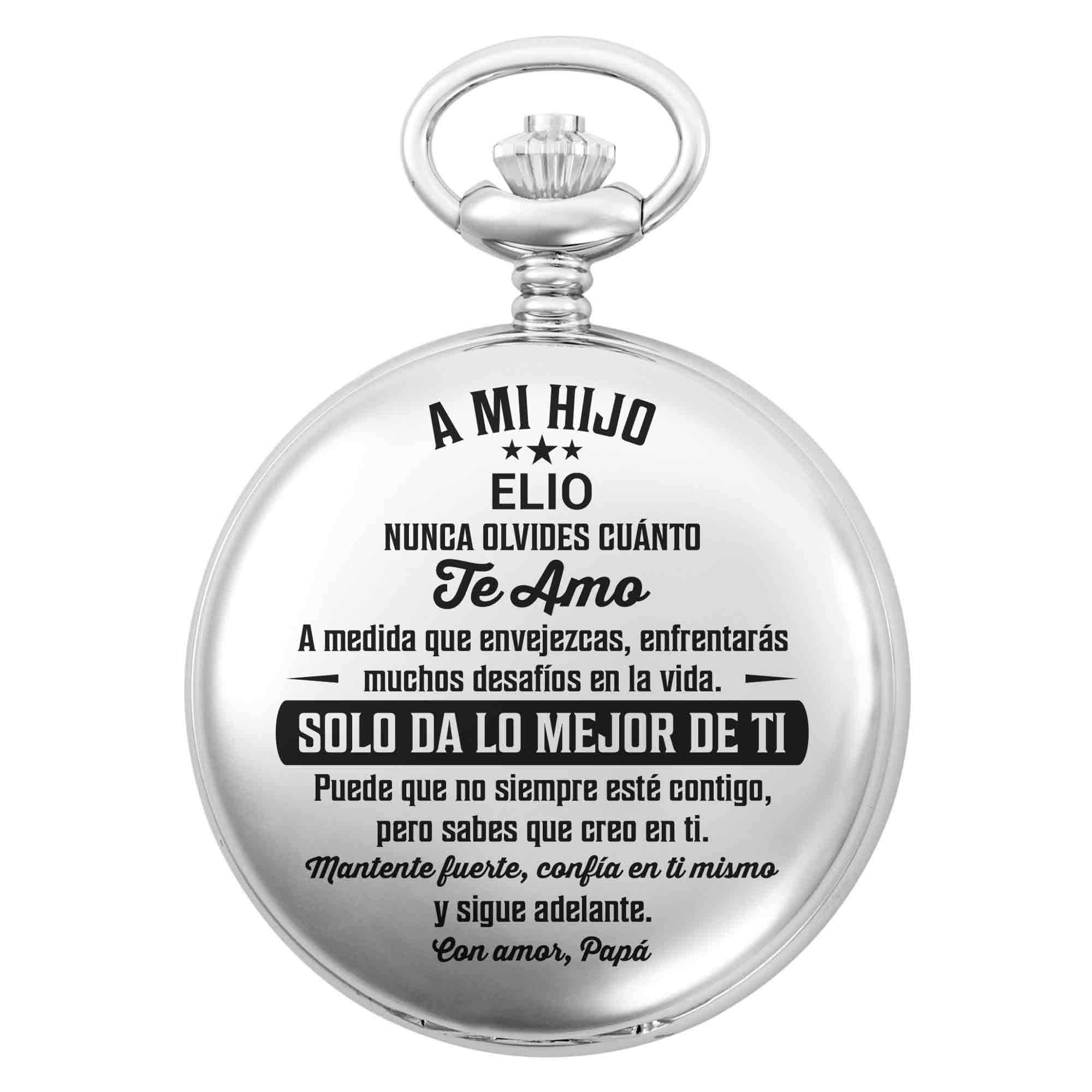Personalized Silver-Plated Pocket Watch Custom Gift for Son Pocket Watch GradoCreations
