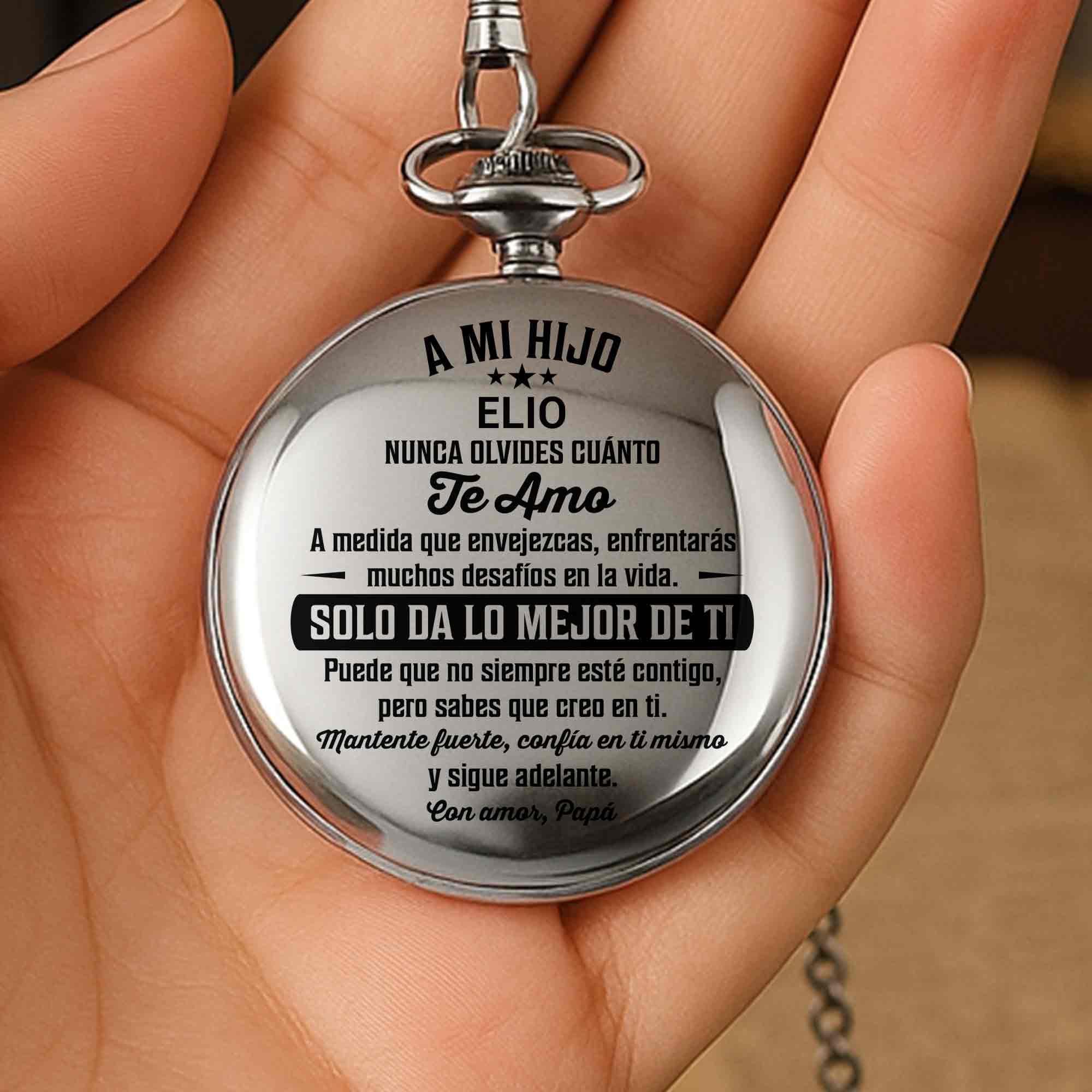 Personalized Silver-Plated Pocket Watch Custom Gift for Son Pocket Watch GradoCreations