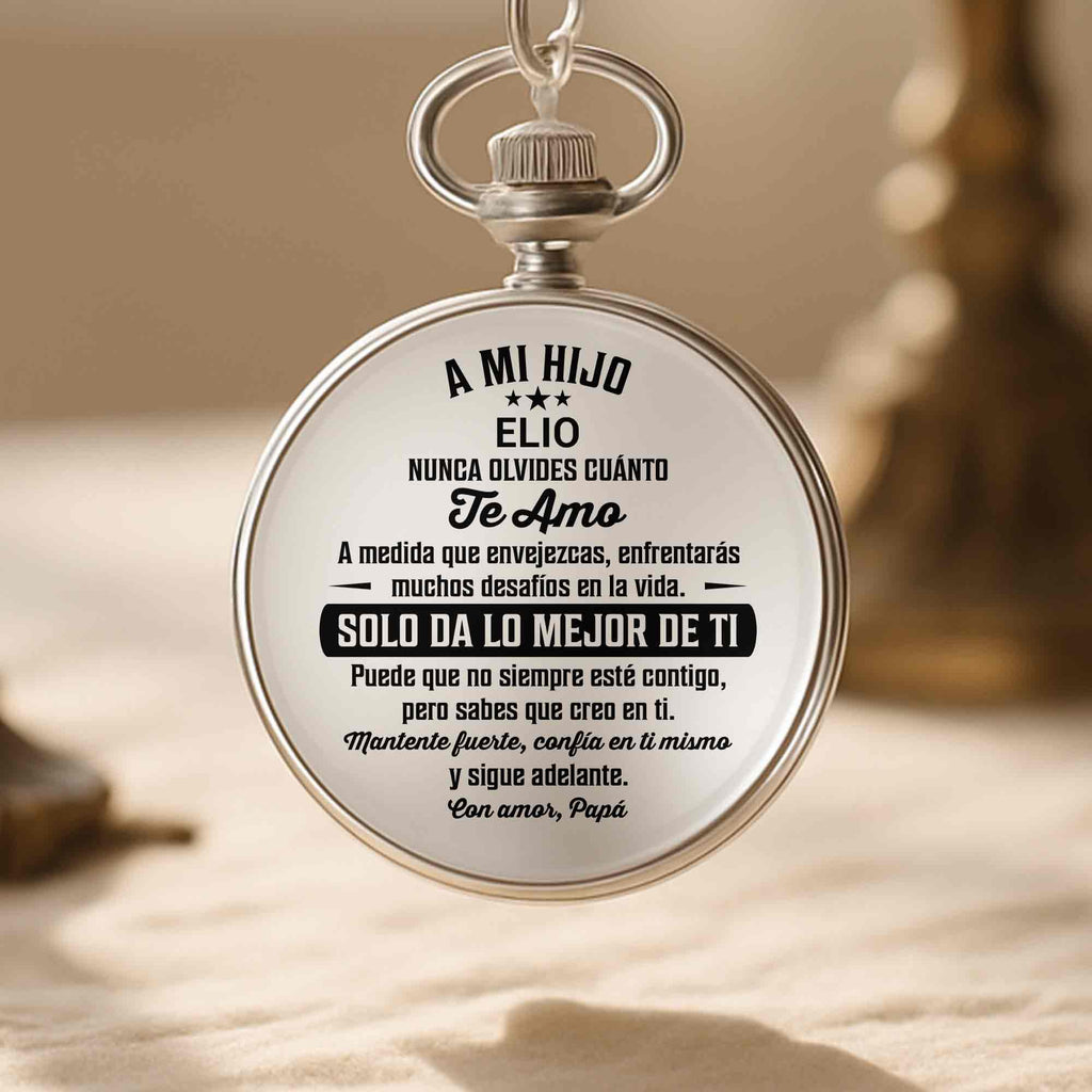 Personalized Silver-Plated Pocket Watch Custom Gift for Son Pocket Watch GradoCreations