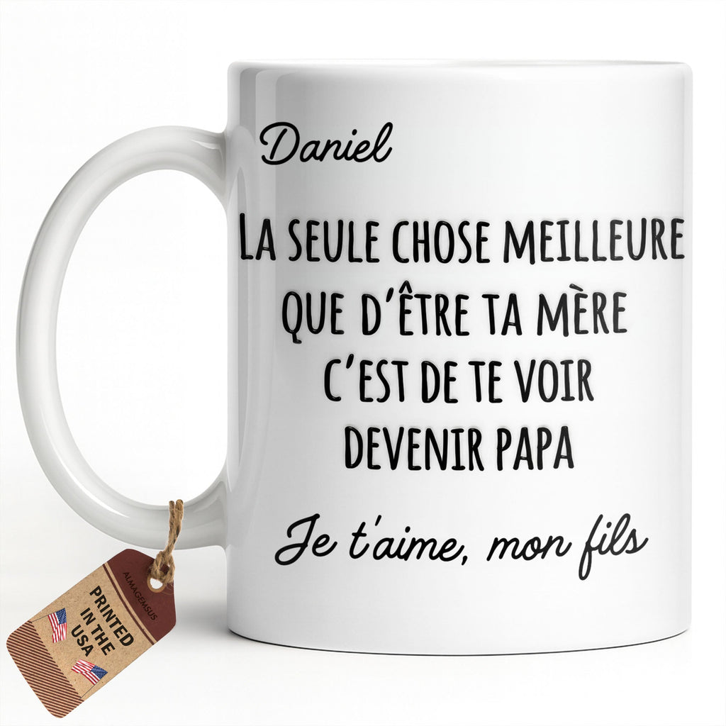Personalized French Typography Coffee Mug Custom Gift for Son Edge-to-edge Mug GradoCreations