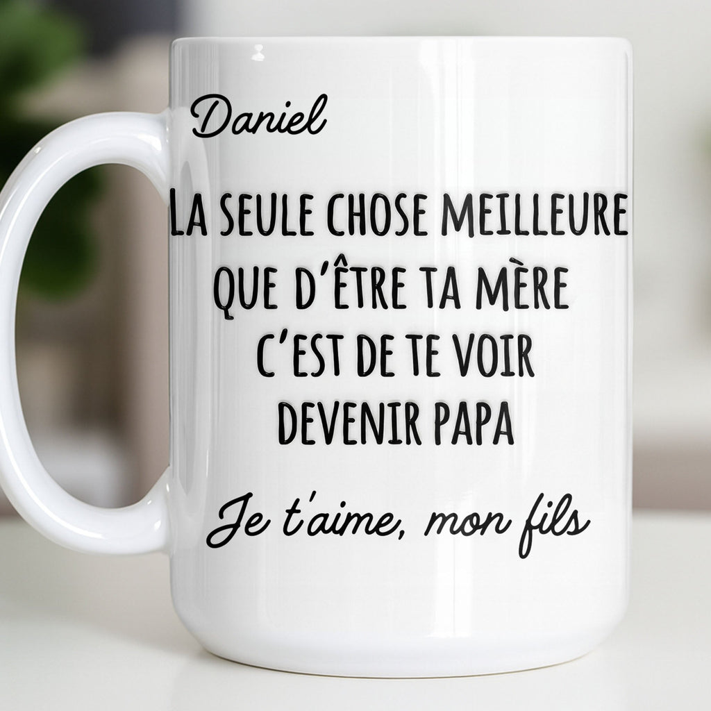 Personalized French Typography Coffee Mug Custom Gift for Son Edge-to-edge Mug GradoCreations