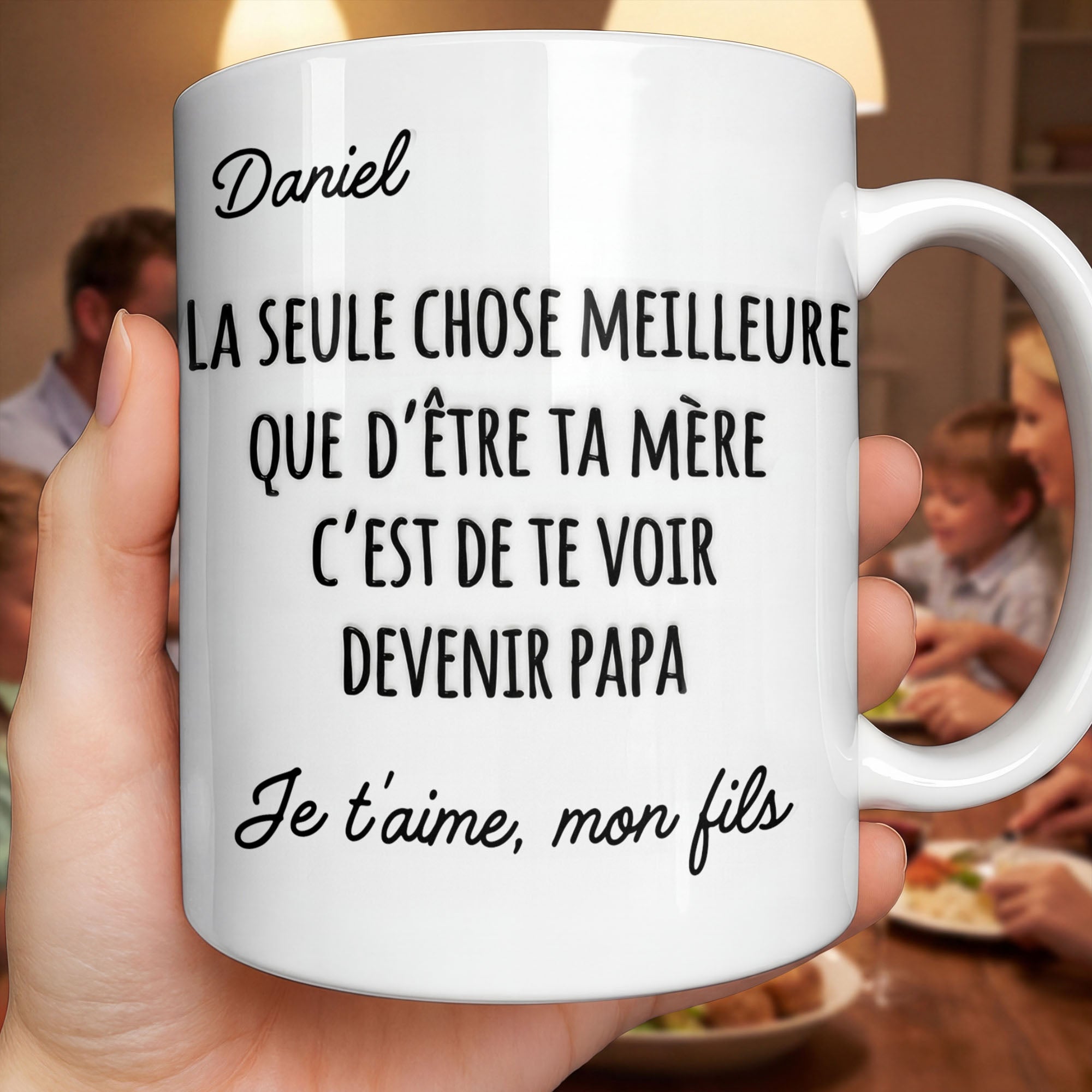 Personalized French Typography Coffee Mug Custom Gift for Son Edge-to-edge Mug GradoCreations