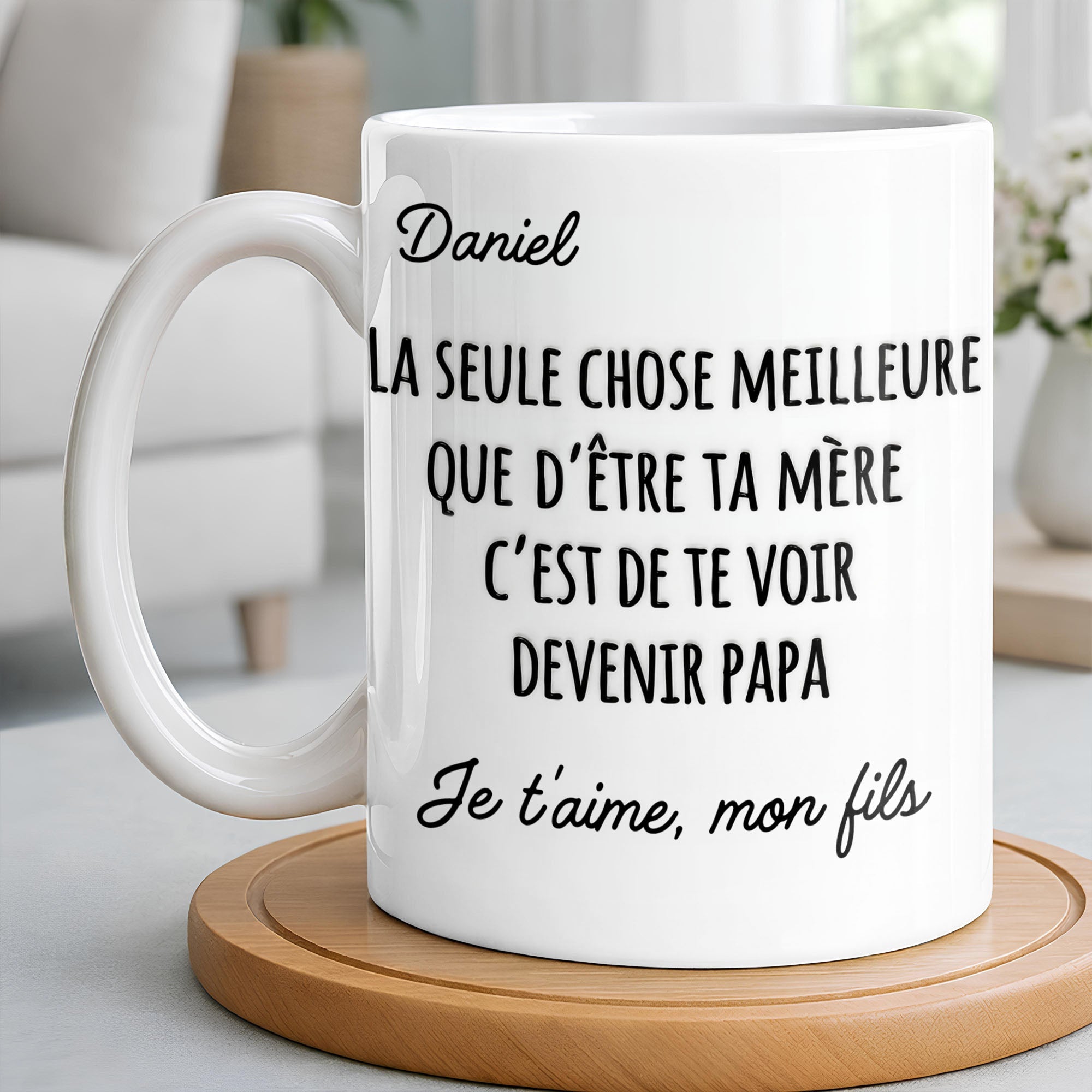 Personalized French Typography Coffee Mug Custom Gift for Son Edge-to-edge Mug GradoCreations