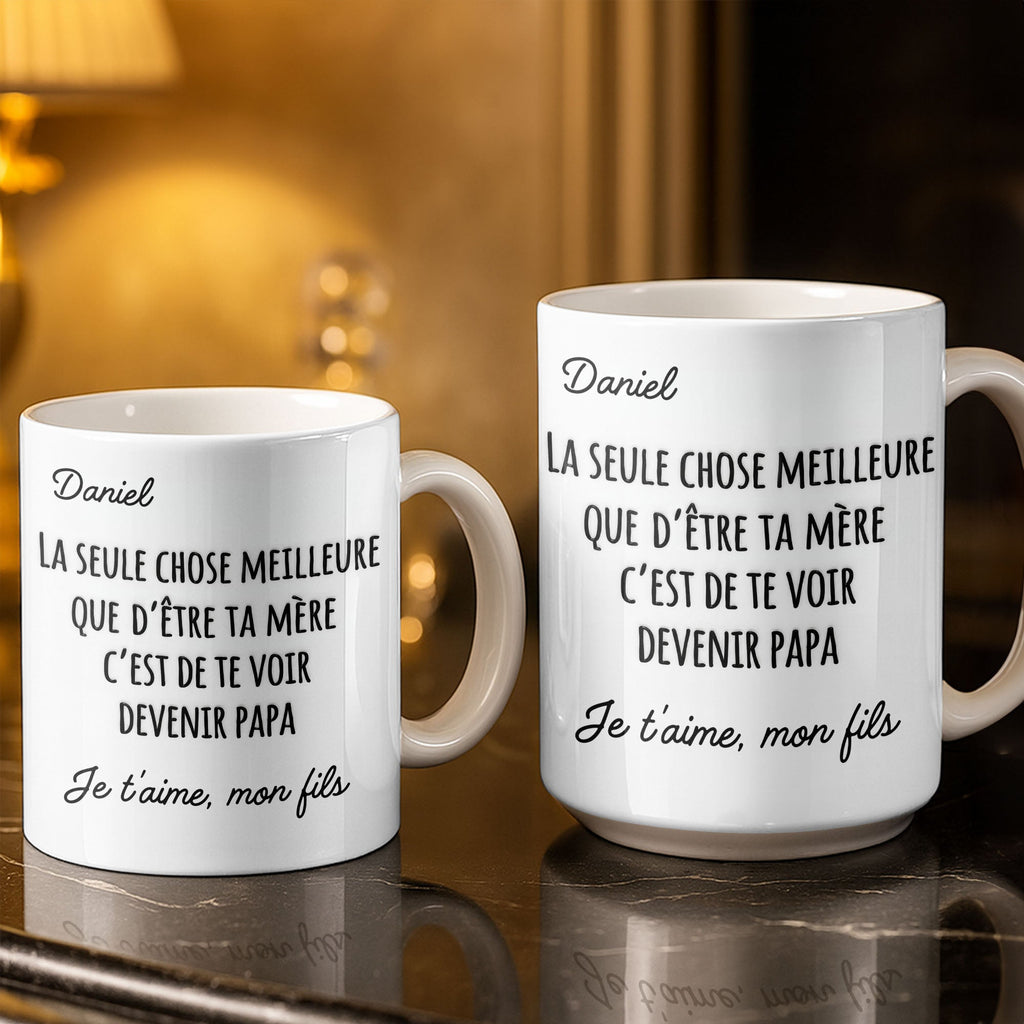 Personalized French Typography Coffee Mug Custom Gift for Son Edge-to-edge Mug GradoCreations