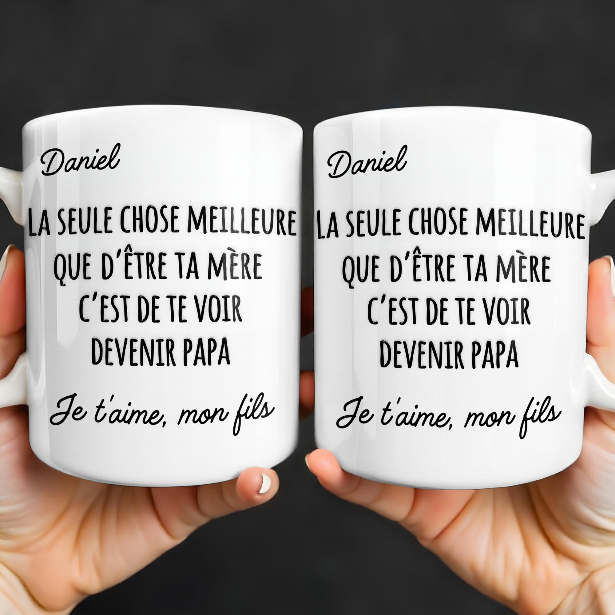 Personalized French Typography Coffee Mug Custom Gift for Son Edge-to-edge Mug GradoCreations