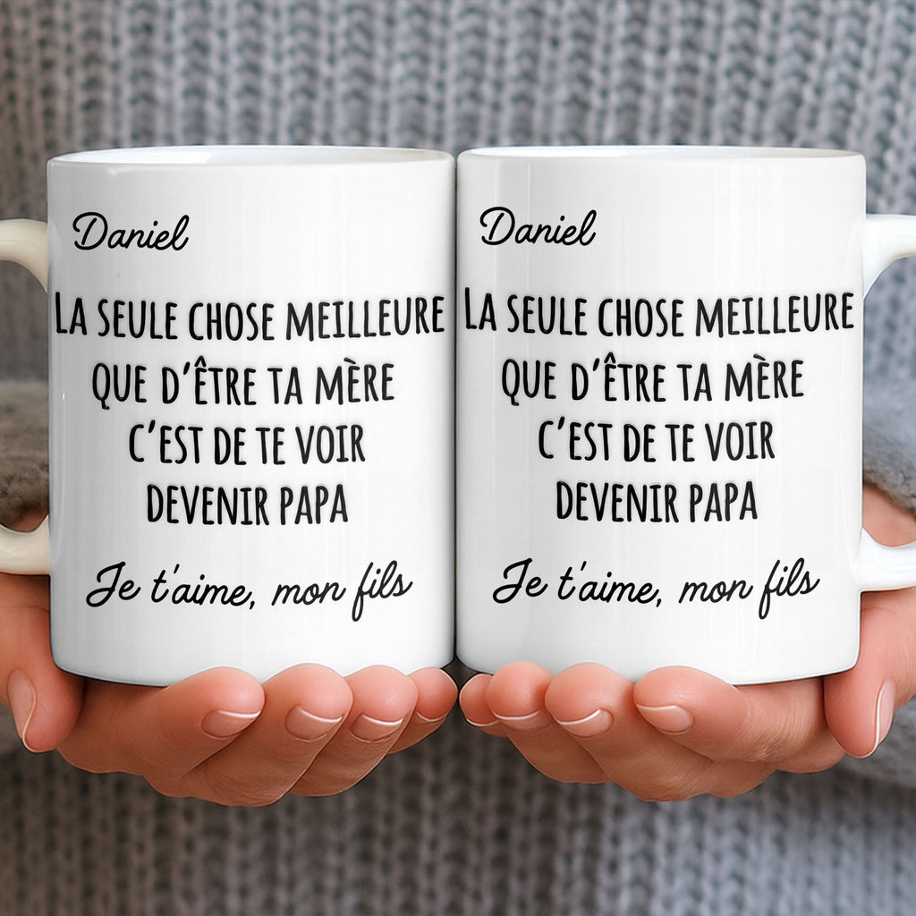 Personalized French Typography Coffee Mug Custom Gift for Son Edge-to-edge Mug GradoCreations