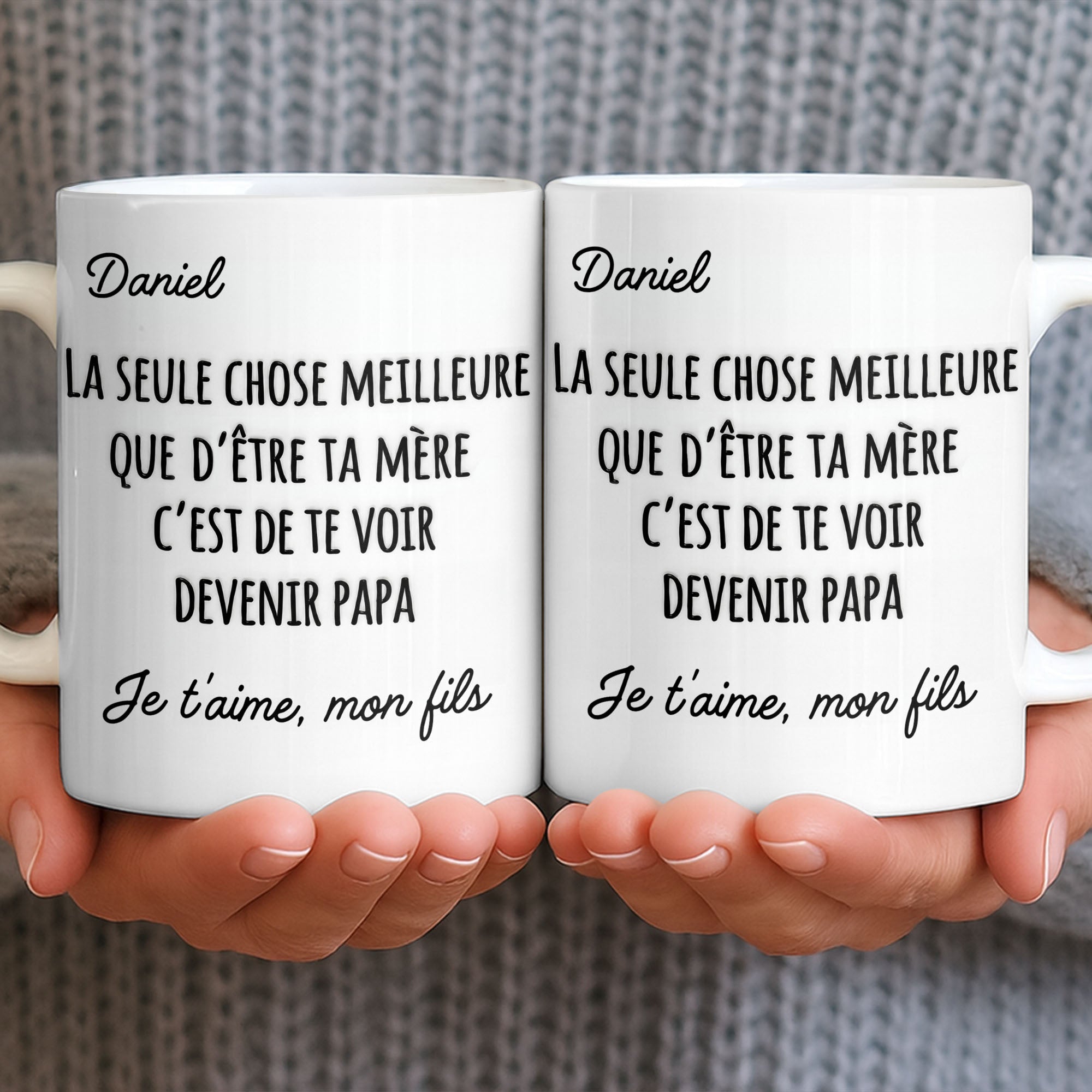 Personalized French Typography Coffee Mug Custom Gift for Son Edge-to-edge Mug GradoCreations