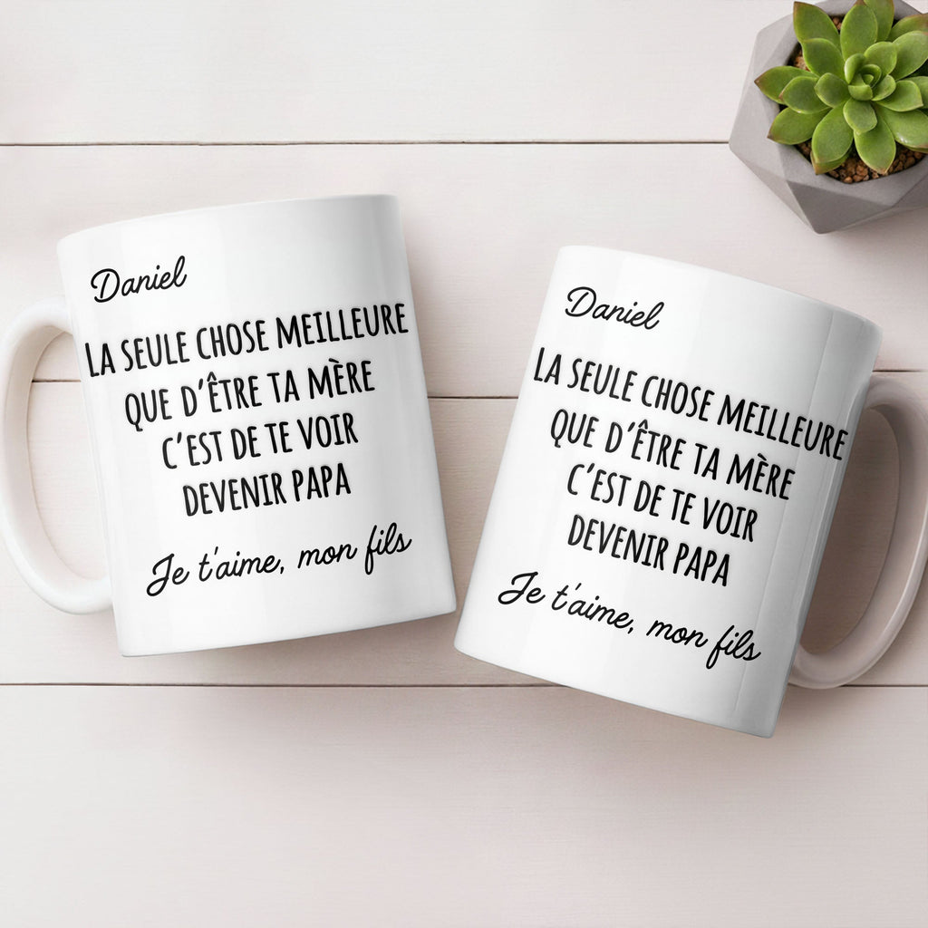 Personalized French Typography Coffee Mug Custom Gift for Son Edge-to-edge Mug GradoCreations