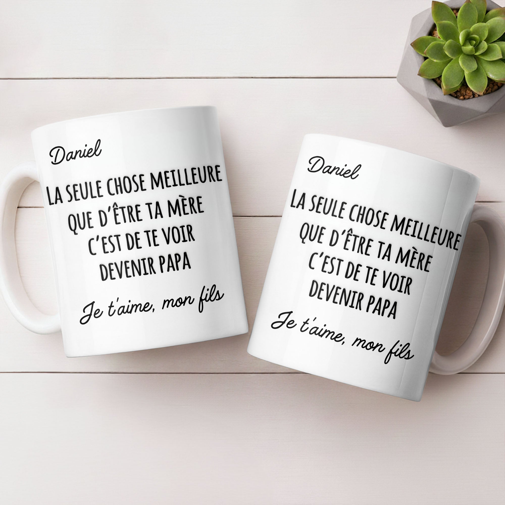 Personalized French Typography Coffee Mug Custom Gift for Son Edge-to-edge Mug GradoCreations