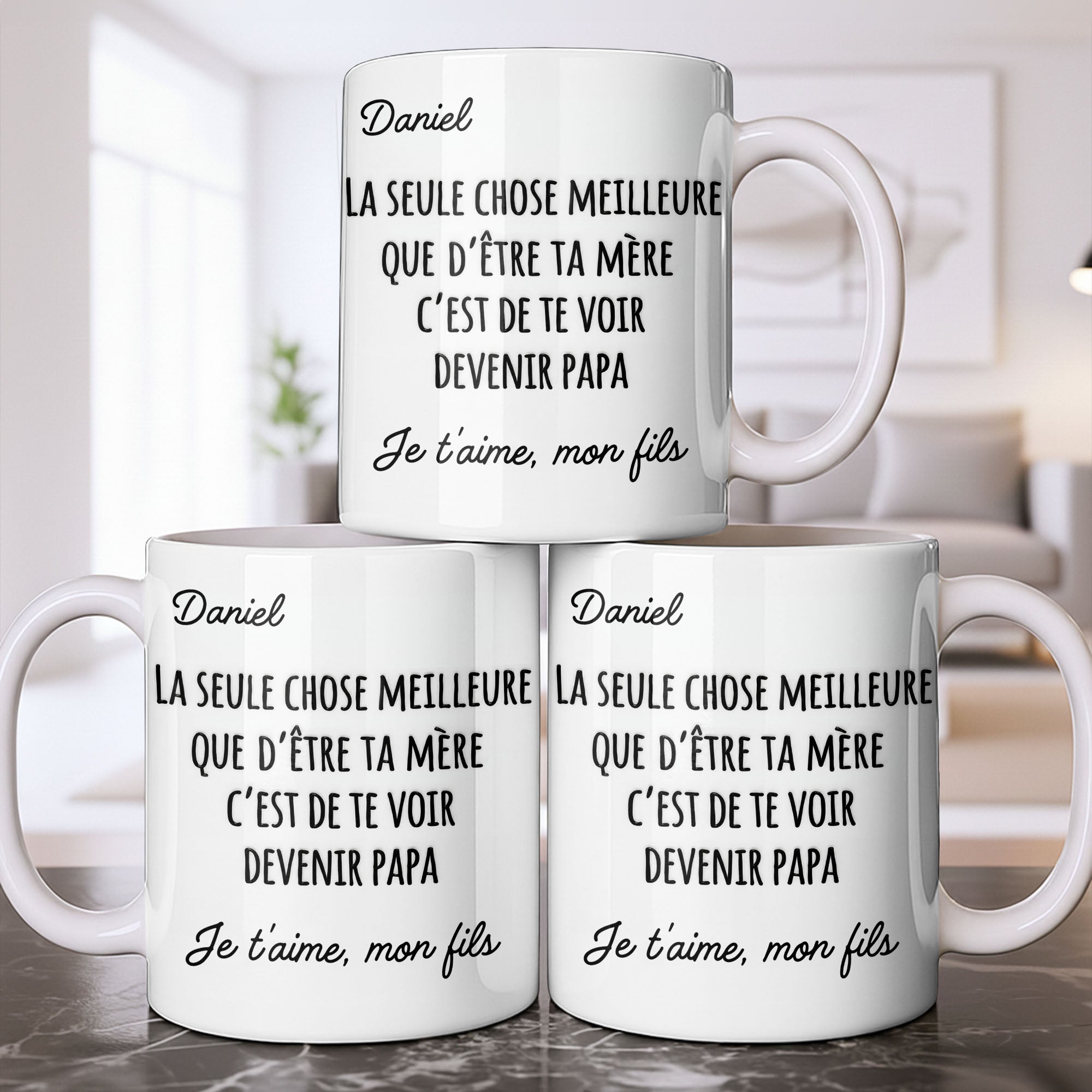 Personalized French Typography Coffee Mug Custom Gift for Son Edge-to-edge Mug GradoCreations