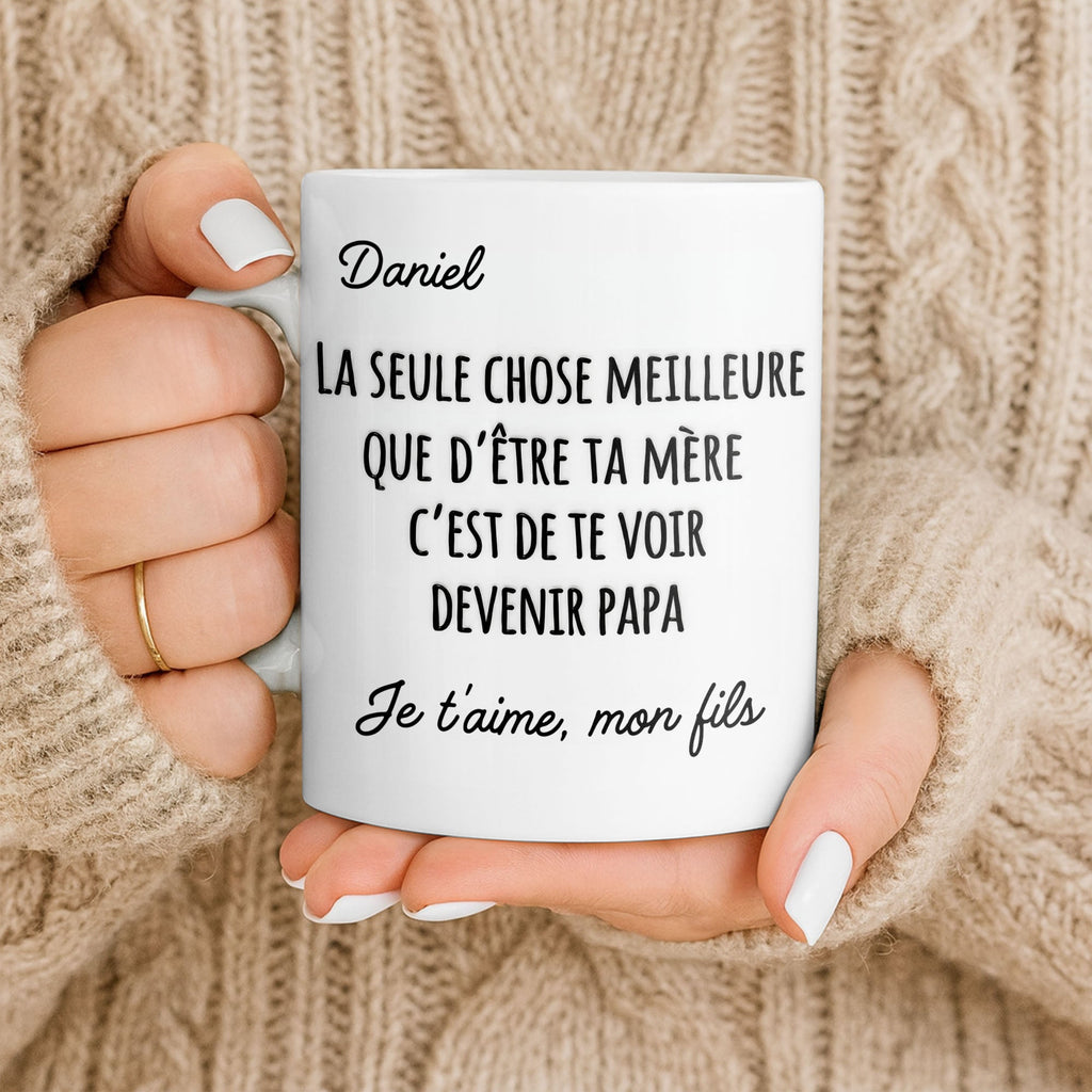 Personalized French Typography Coffee Mug Custom Gift for Son Edge-to-edge Mug GradoCreations