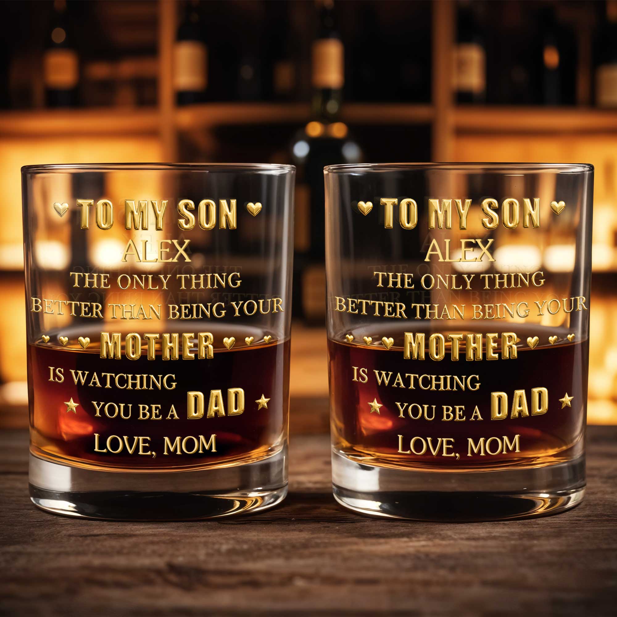 Personalized Whiskey Glass Custom Name Gift for Son Dad Whiskey Glass GradoCreations