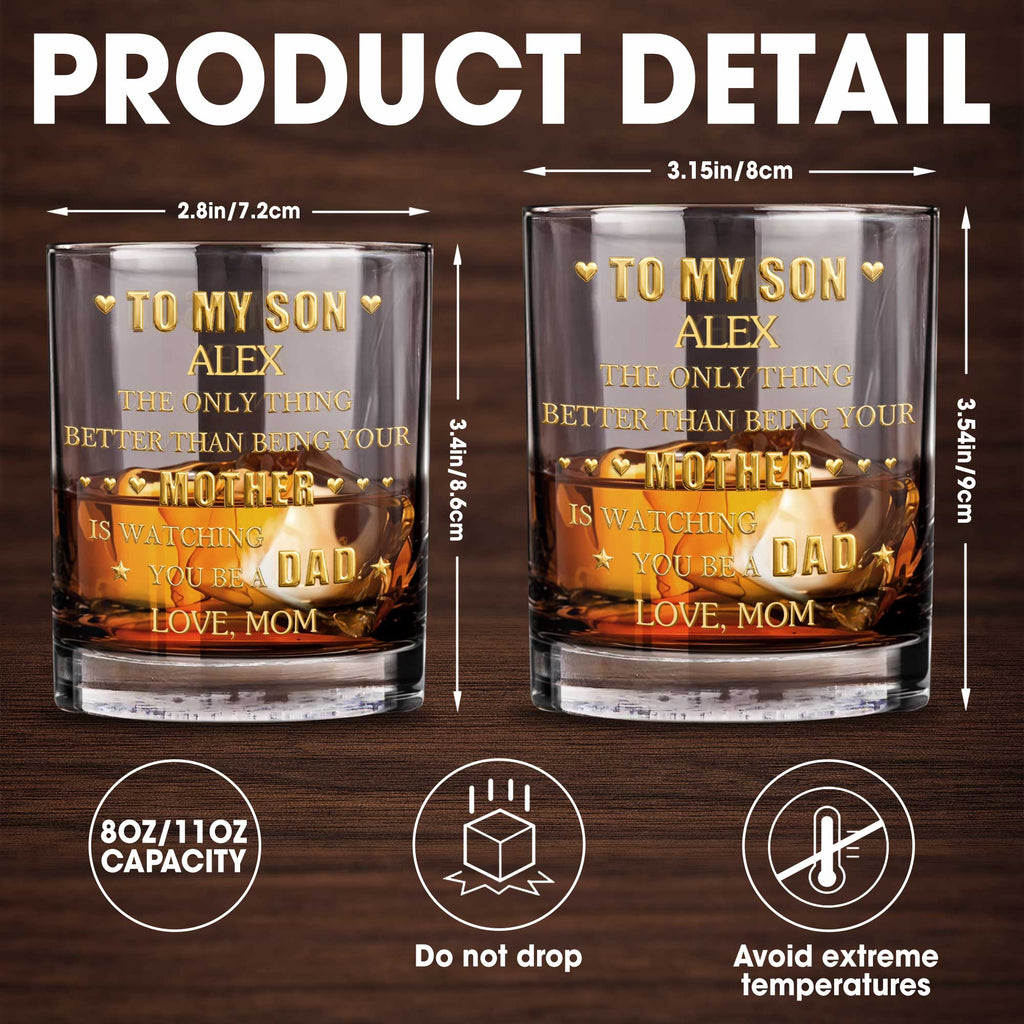 Personalized Whiskey Glass Custom Name Gift for Son Dad Whiskey Glass GradoCreations