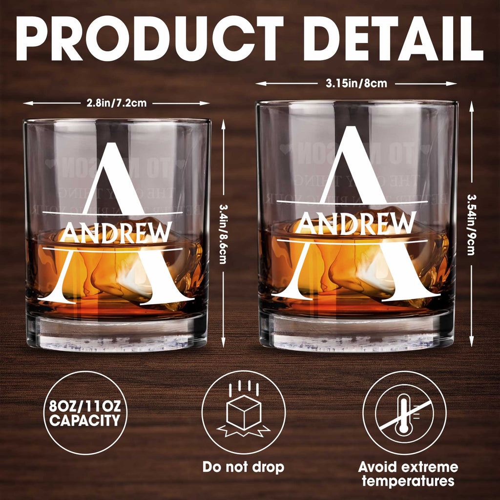 Personalized Custom Monogram Whiskey Glass Gift for Son Whiskey Glass GradoCreations