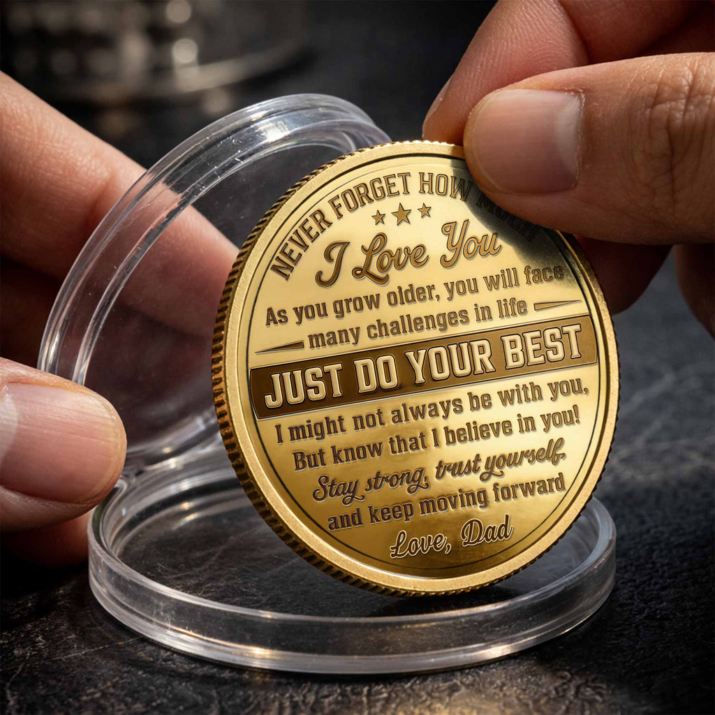 Custom Commemorative Coin Gift for Son - USA Flag Keepsake Commemorative Coin GradoCreations