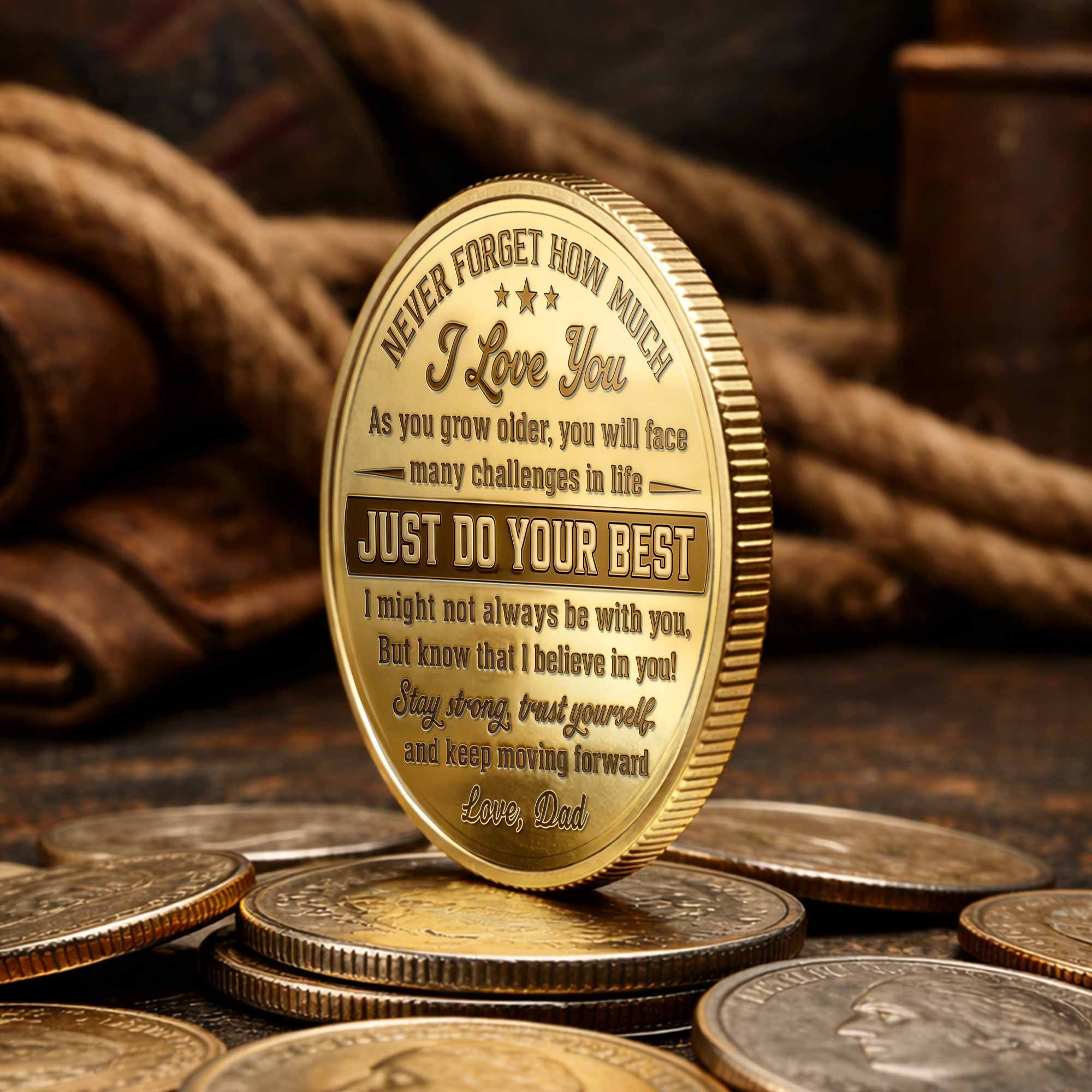 Custom Commemorative Coin Gift for Son - USA Flag Keepsake Commemorative Coin GradoCreations