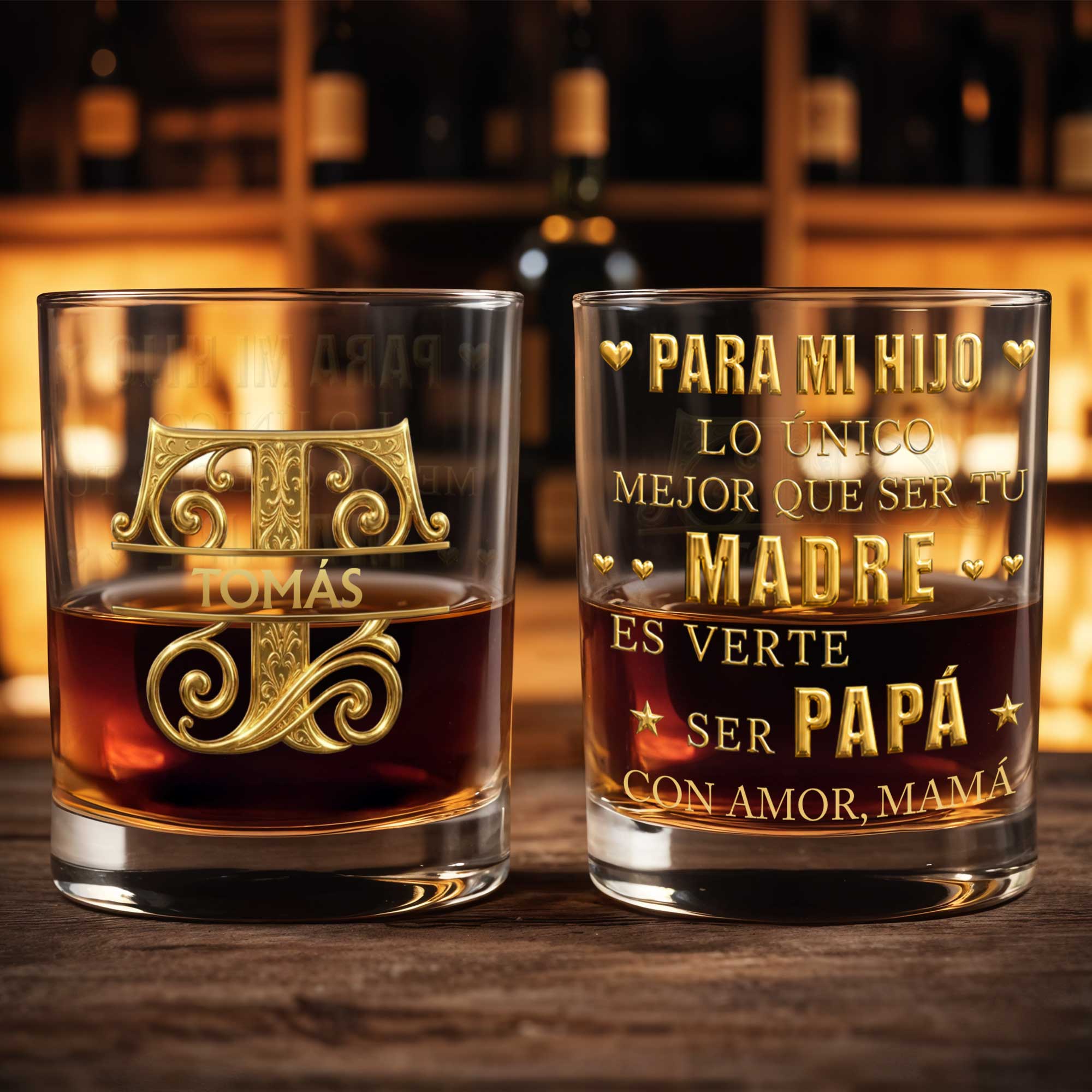 Personalized Monogram Whiskey Glass Custom Name Gift for Dad Whiskey Glass GradoCreations
